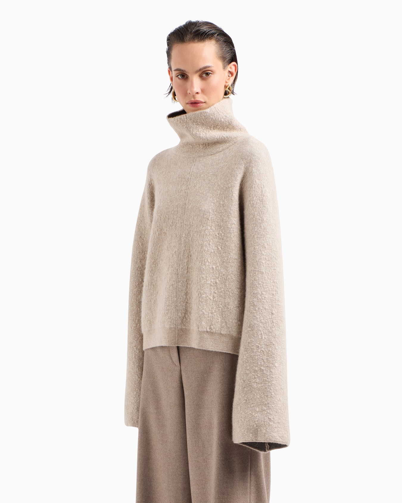 Viscose, cashmere and silk mock-neck jumper Slide 4