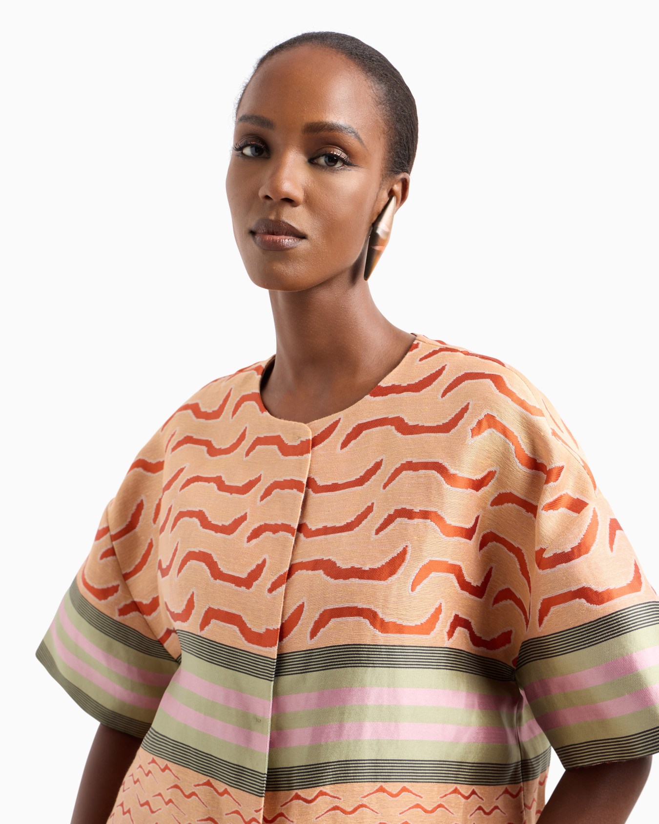 Linen, cotton and silk-blend jacquard shirt Slide 3
