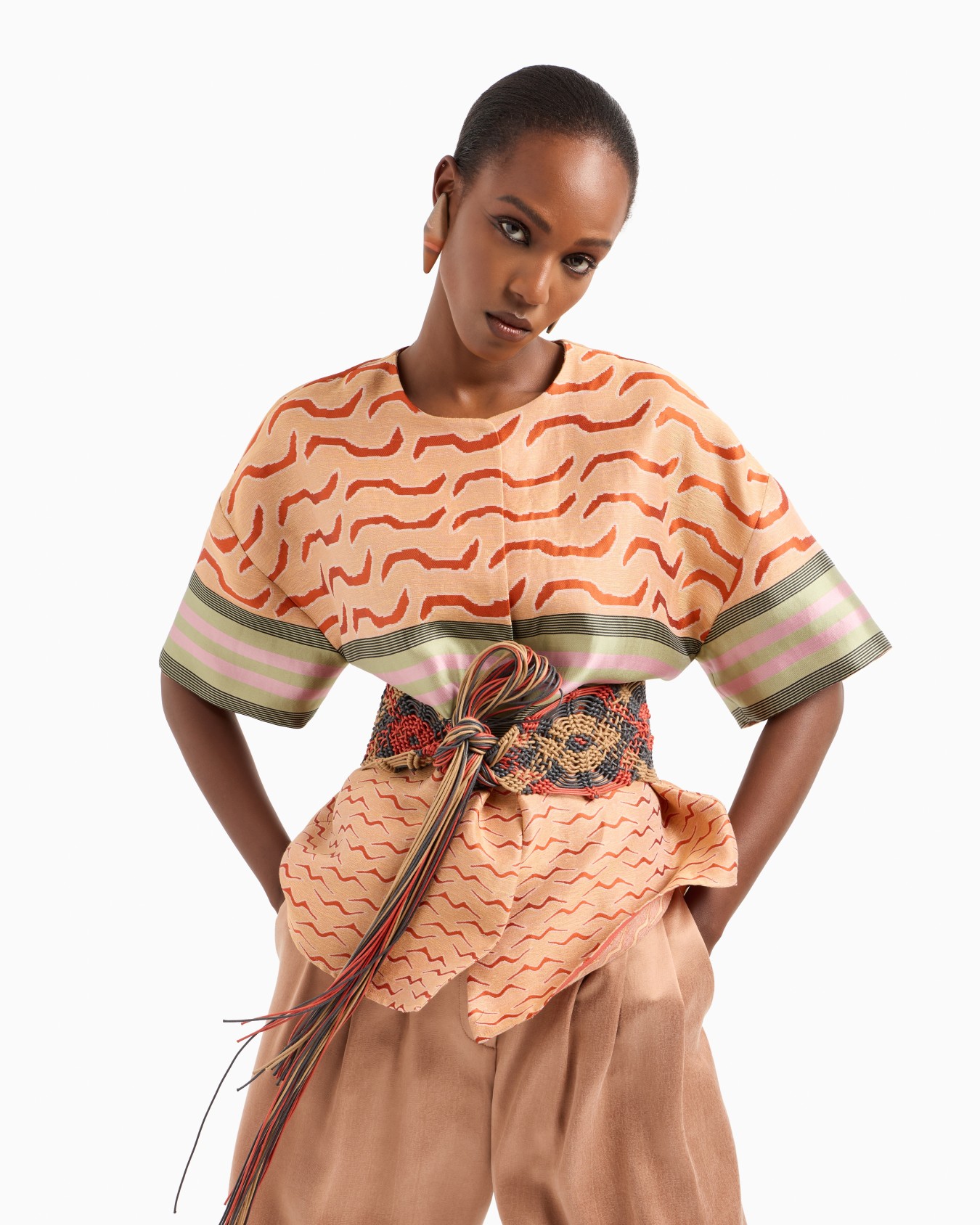 Linen, cotton and silk-blend jacquard shirt Slide 4