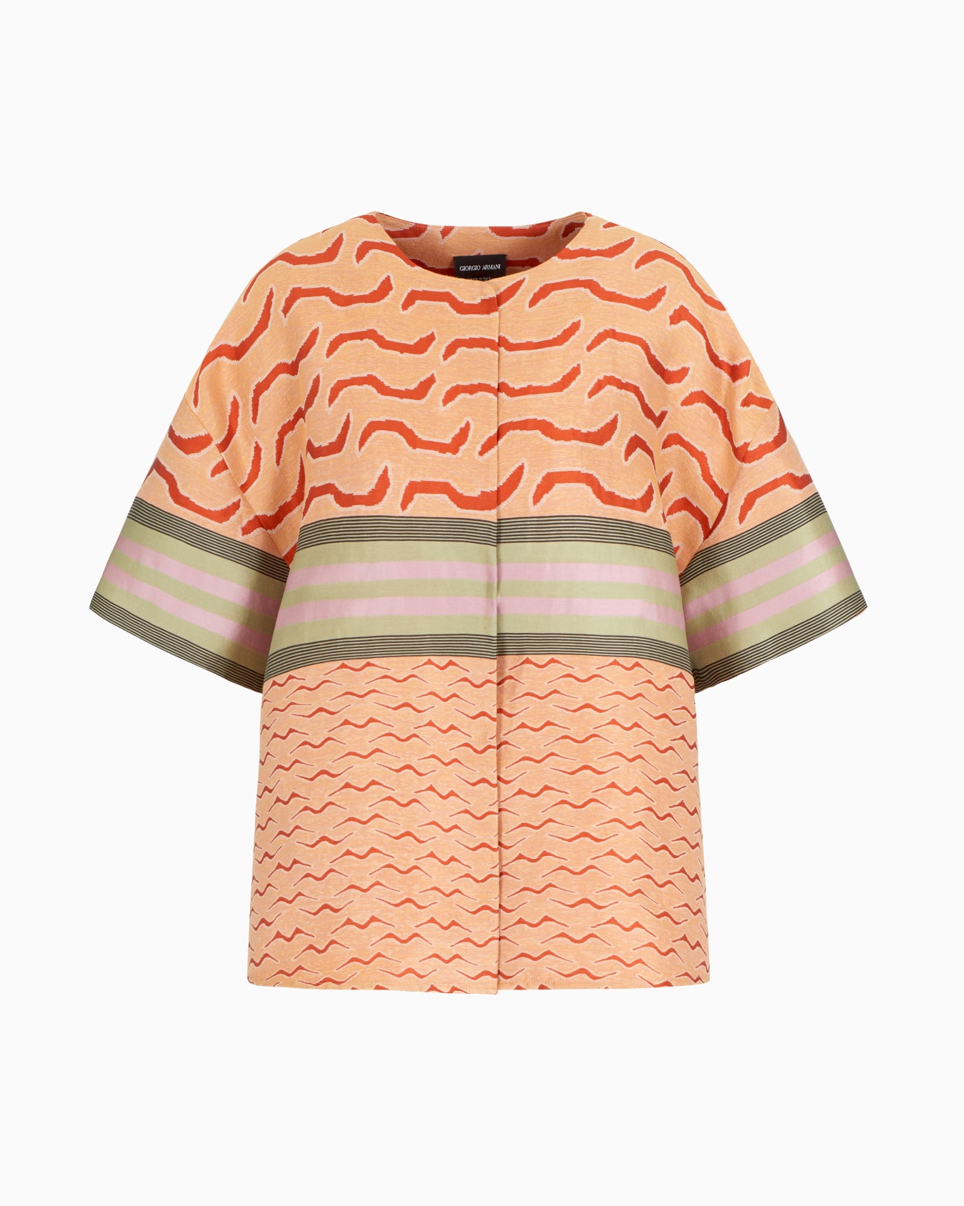 Linen, cotton and silk-blend jacquard shirt Slide 0