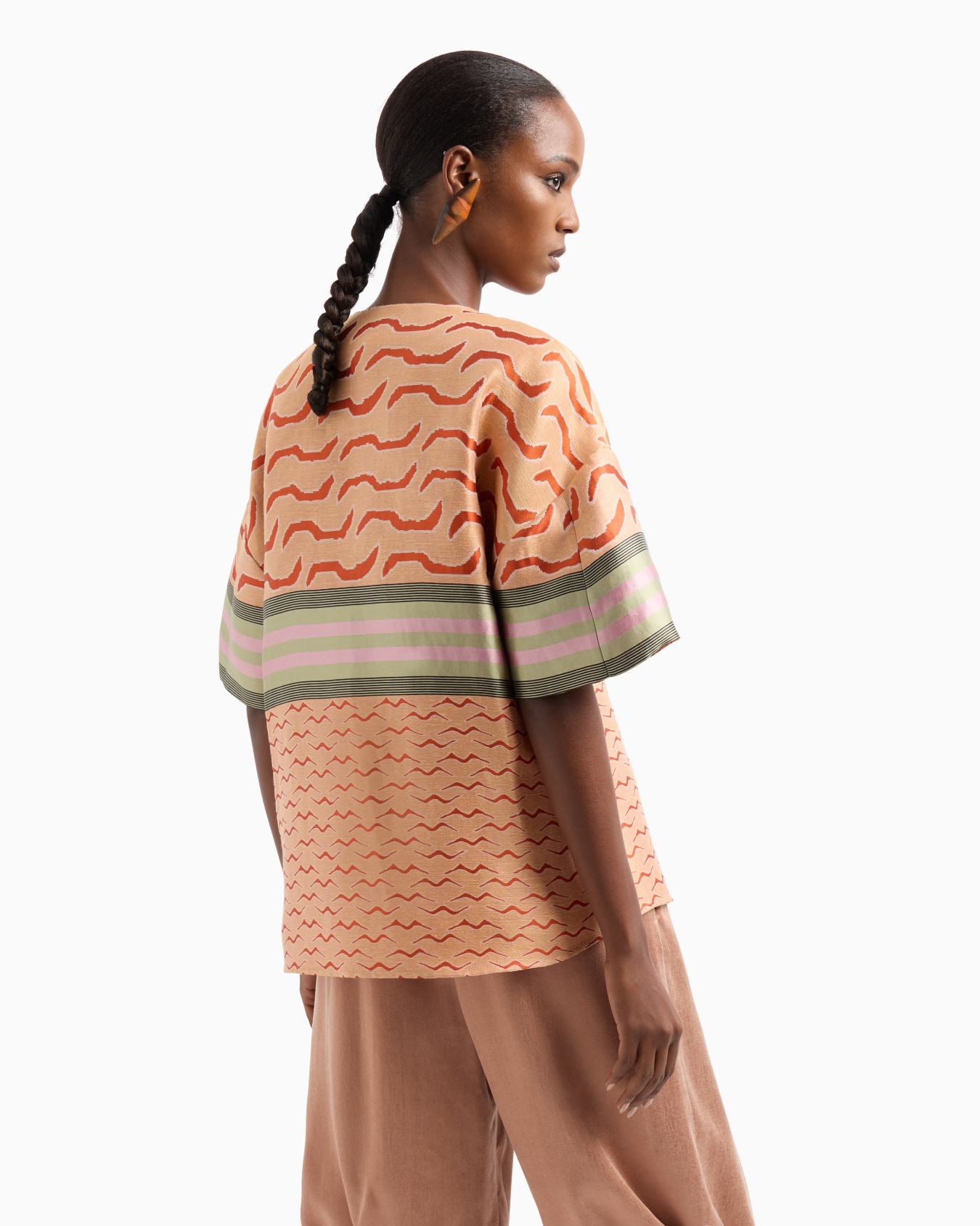 Linen, cotton and silk-blend jacquard shirt Slide 1