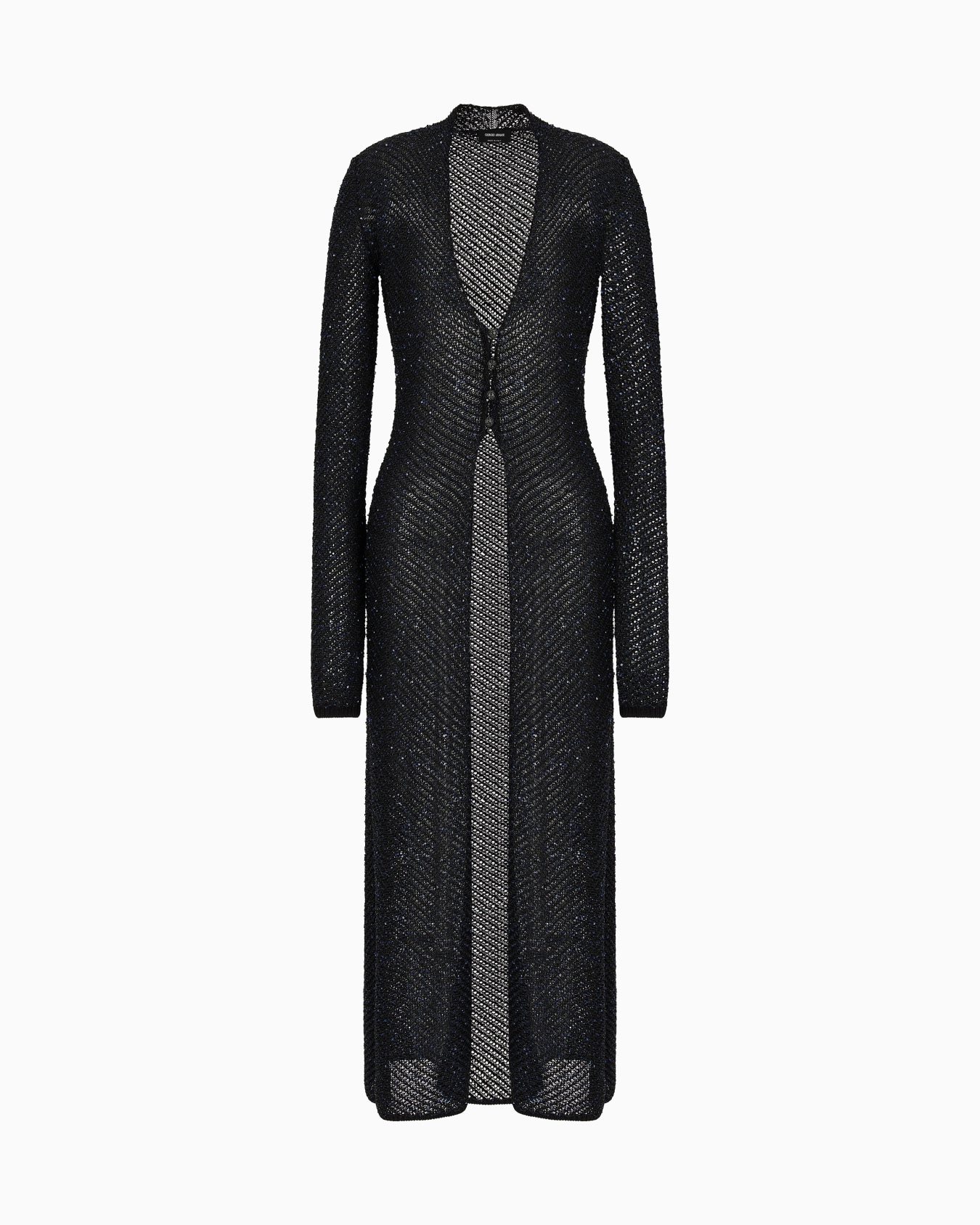 Long cardigan in a metallic viscose blend Slide 0