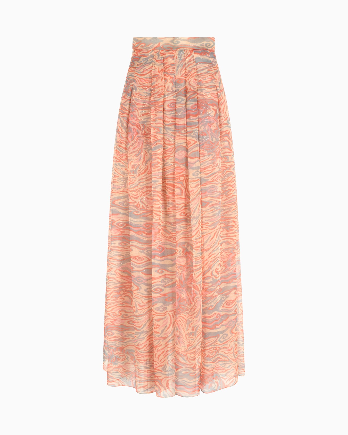 Long skirt in printed silk Slide 0