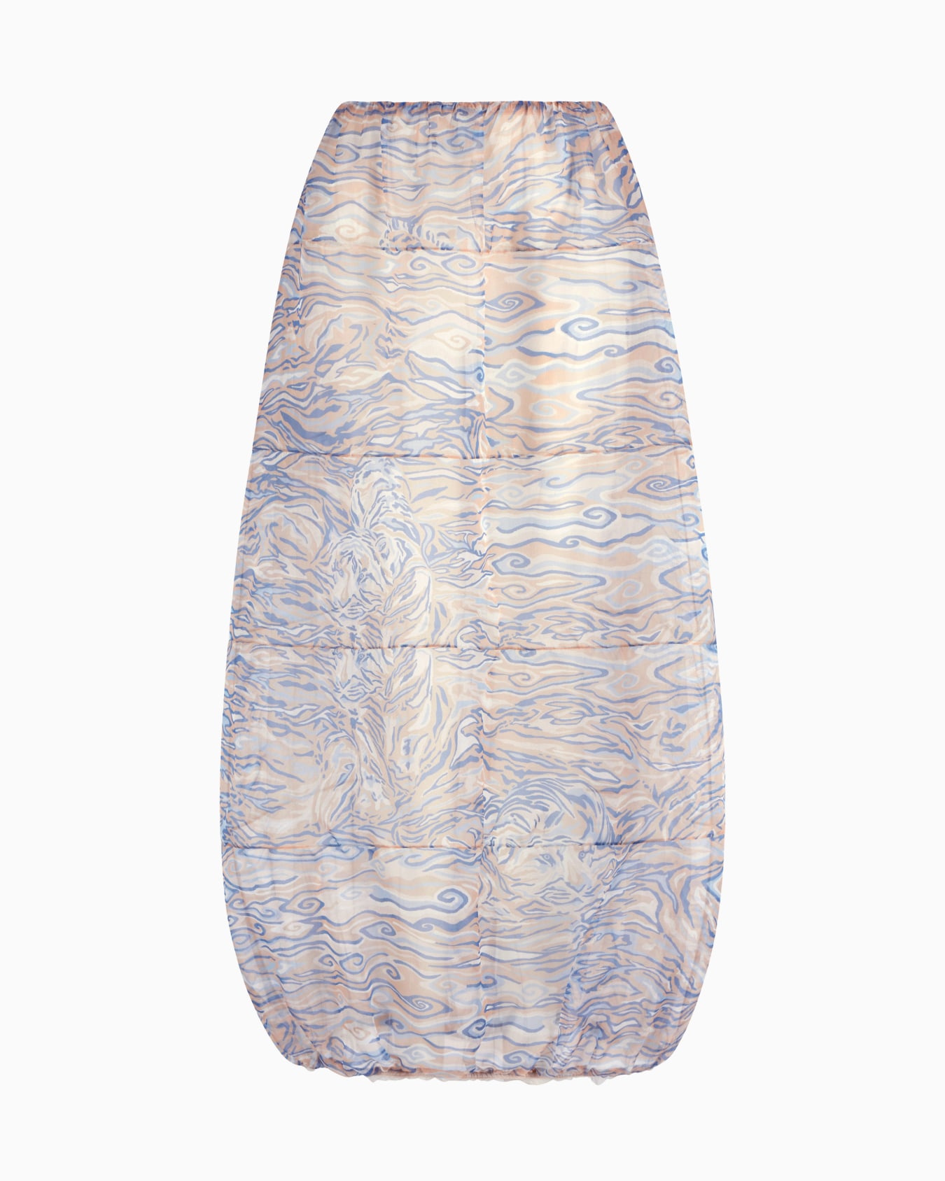Printed silk-organza, long skirt Slide 0