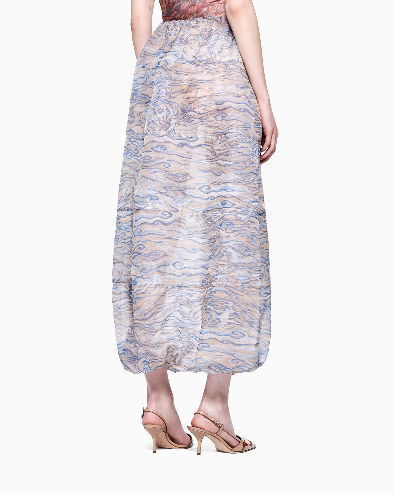 Printed silk-organza, long skirt Slide 2
