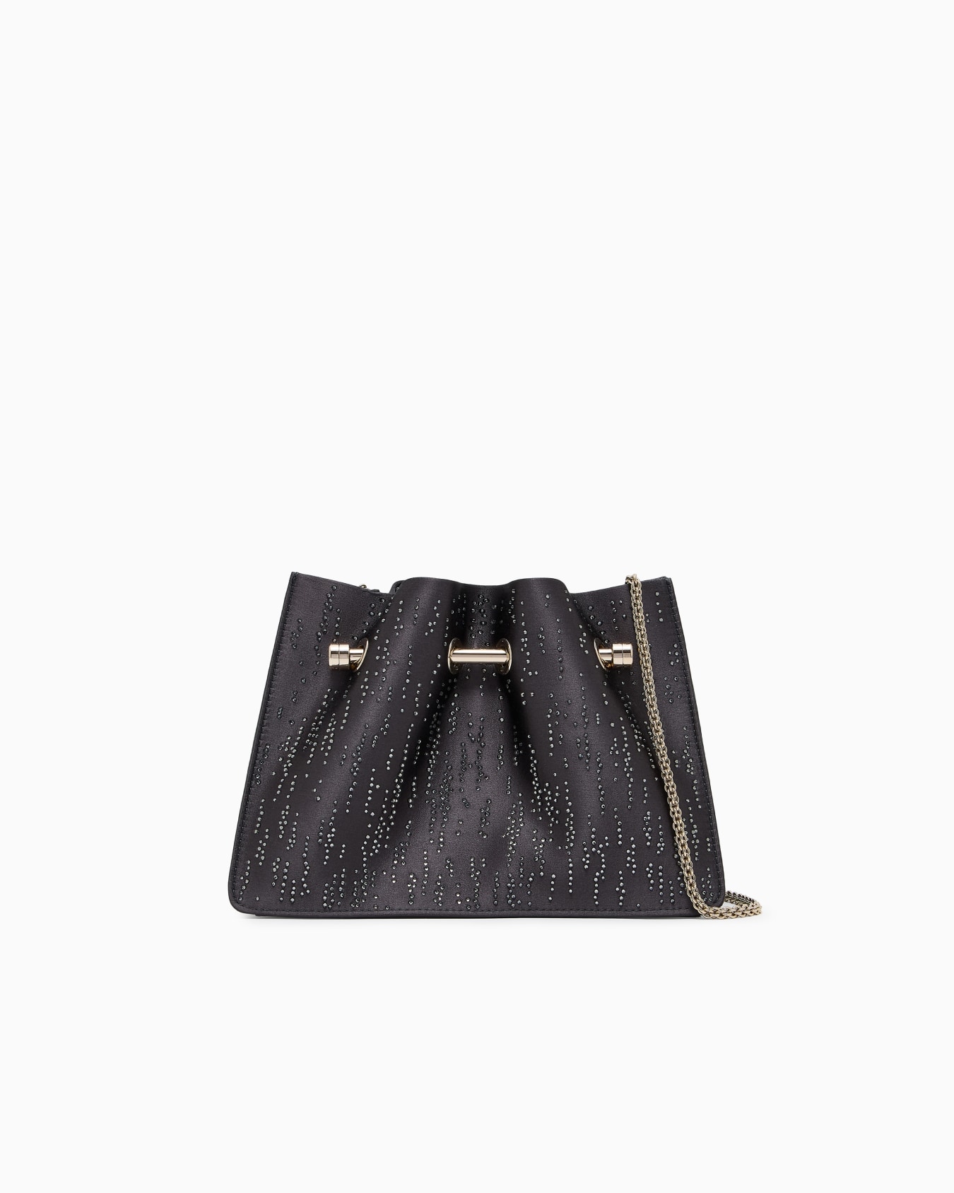 Clutch in raso e cristalli Slide 0