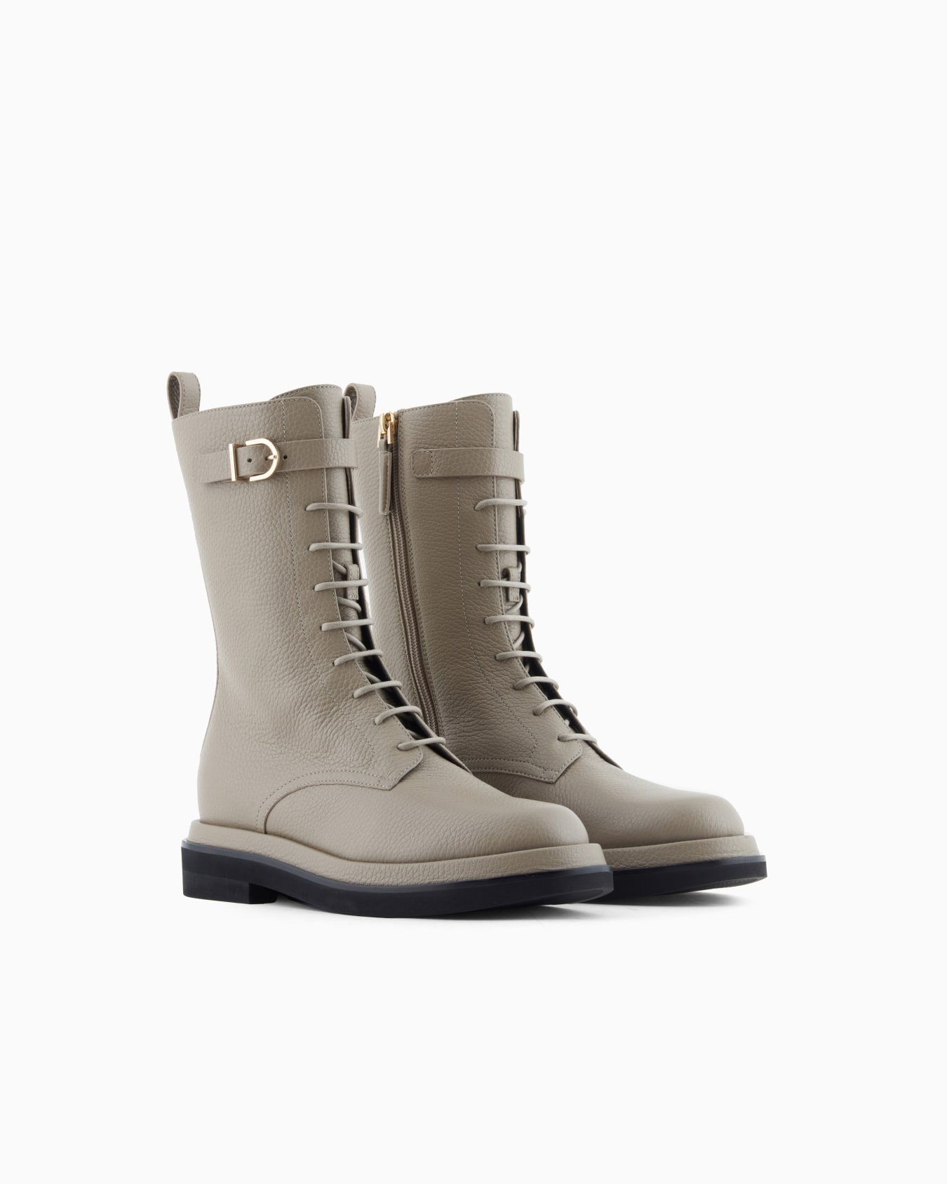Botas militares de cuero plena flor Diapositiva 1