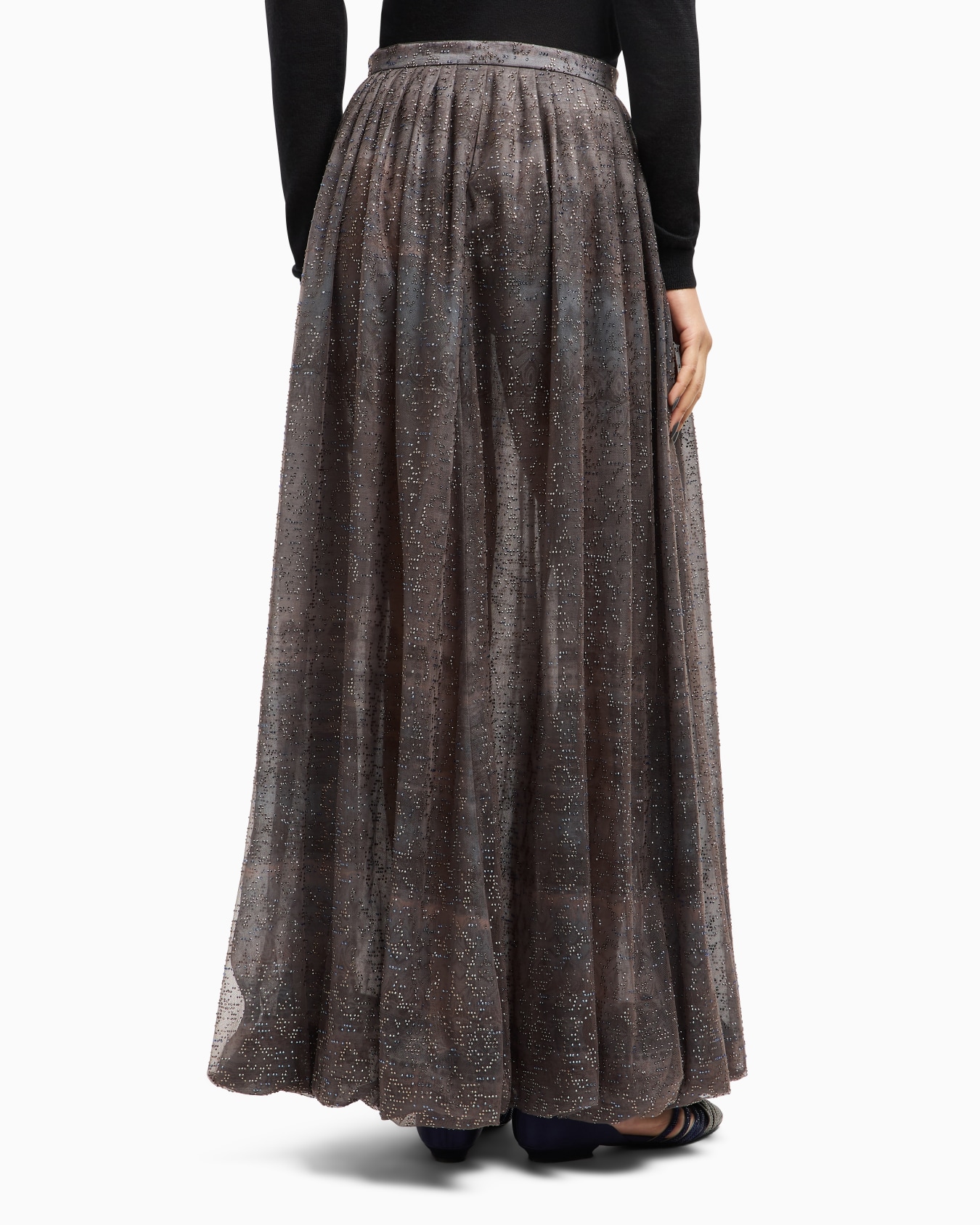 Embellished Sheer Skirt Slide 3