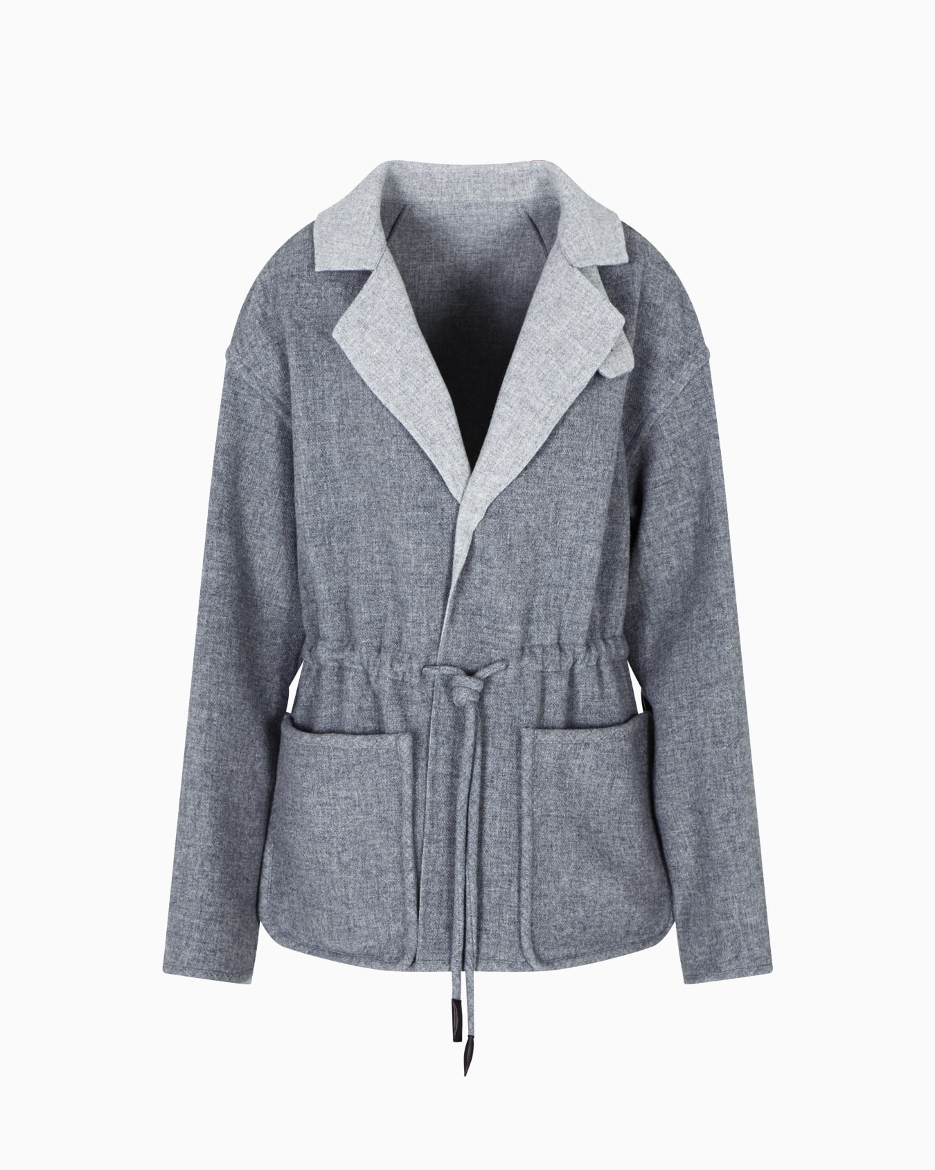 Single-breasted jacket in wool and cashmere double cloth Slide 0