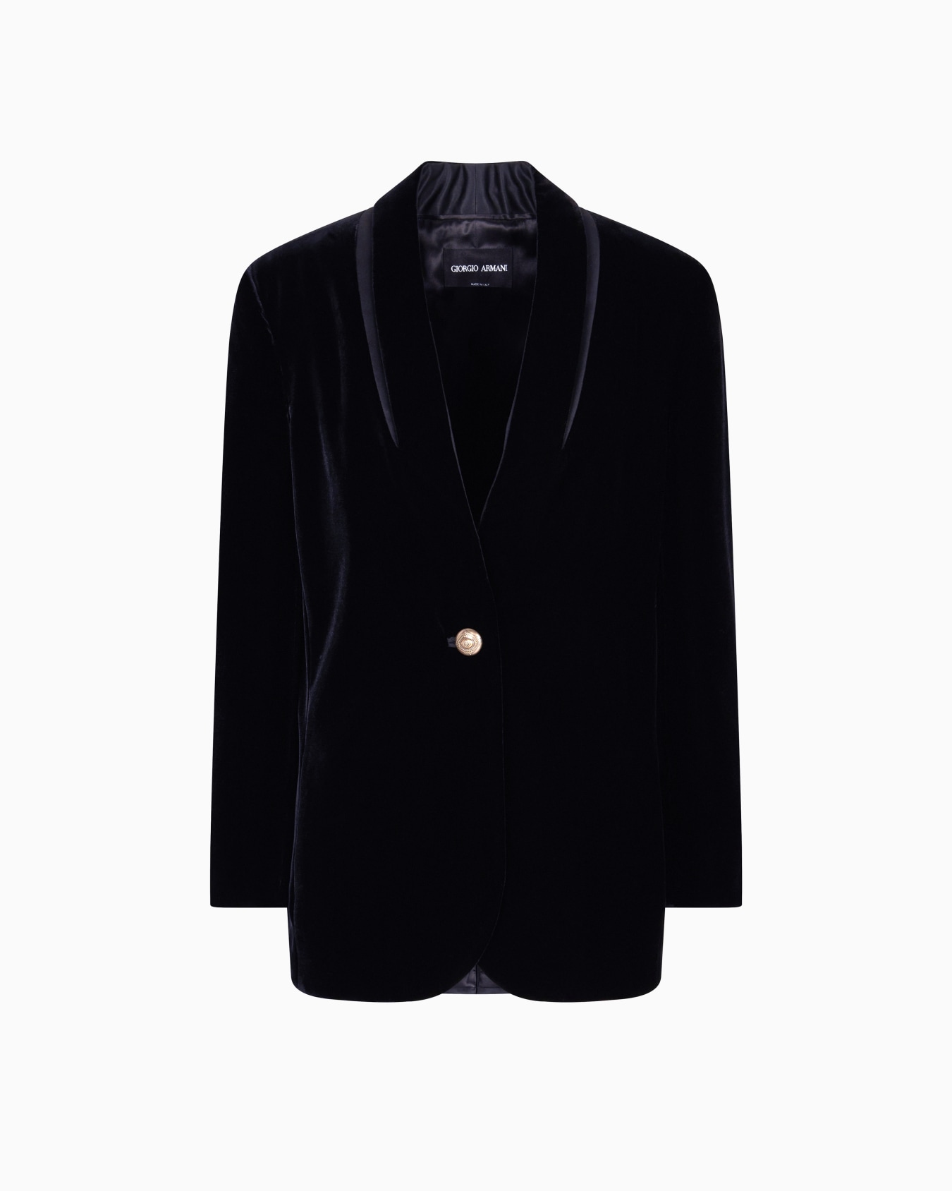 Single-breasted jacket in velvet  Slide 0