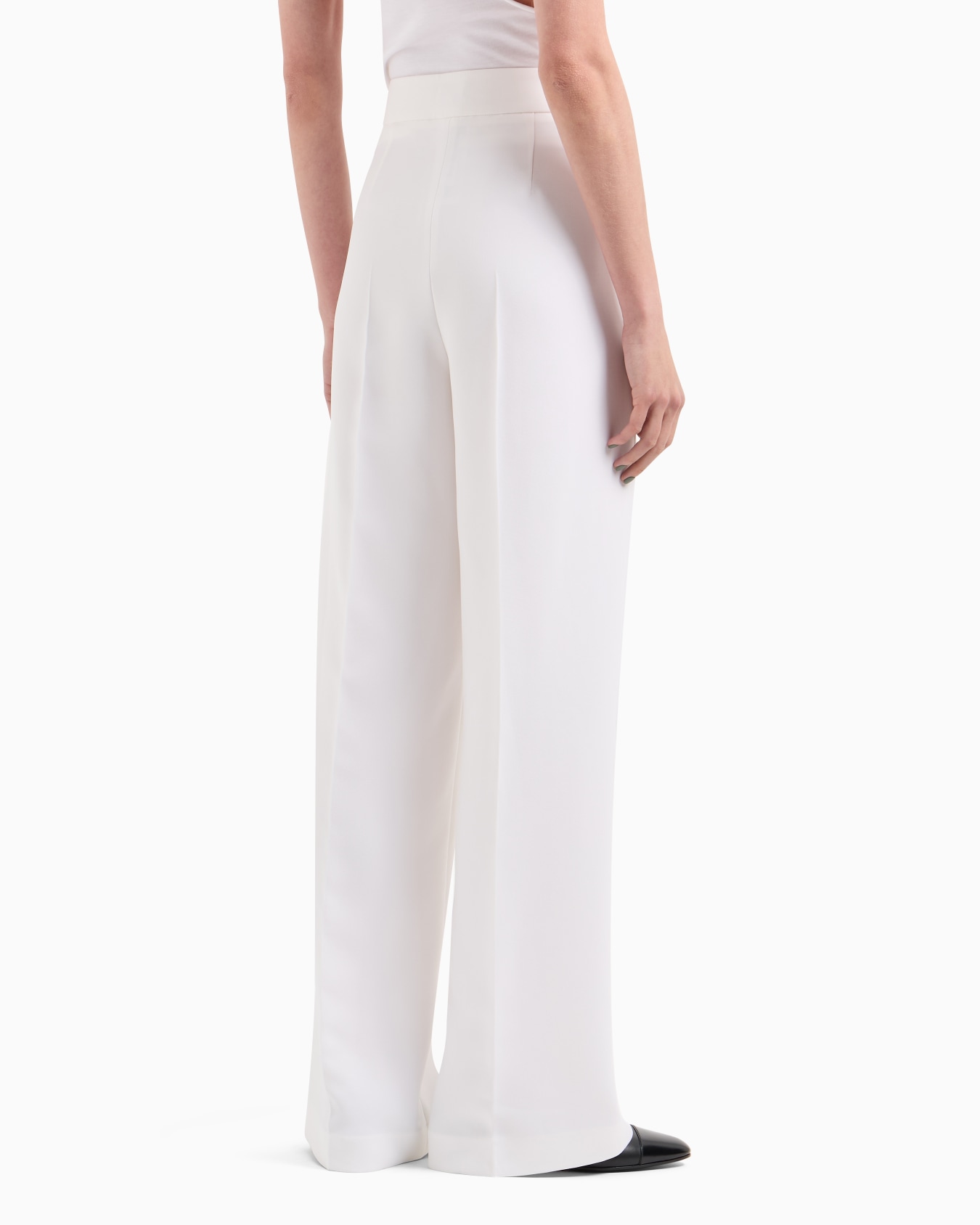 Pantalones de una pinza de cady de crepé de seda Diapositiva 3