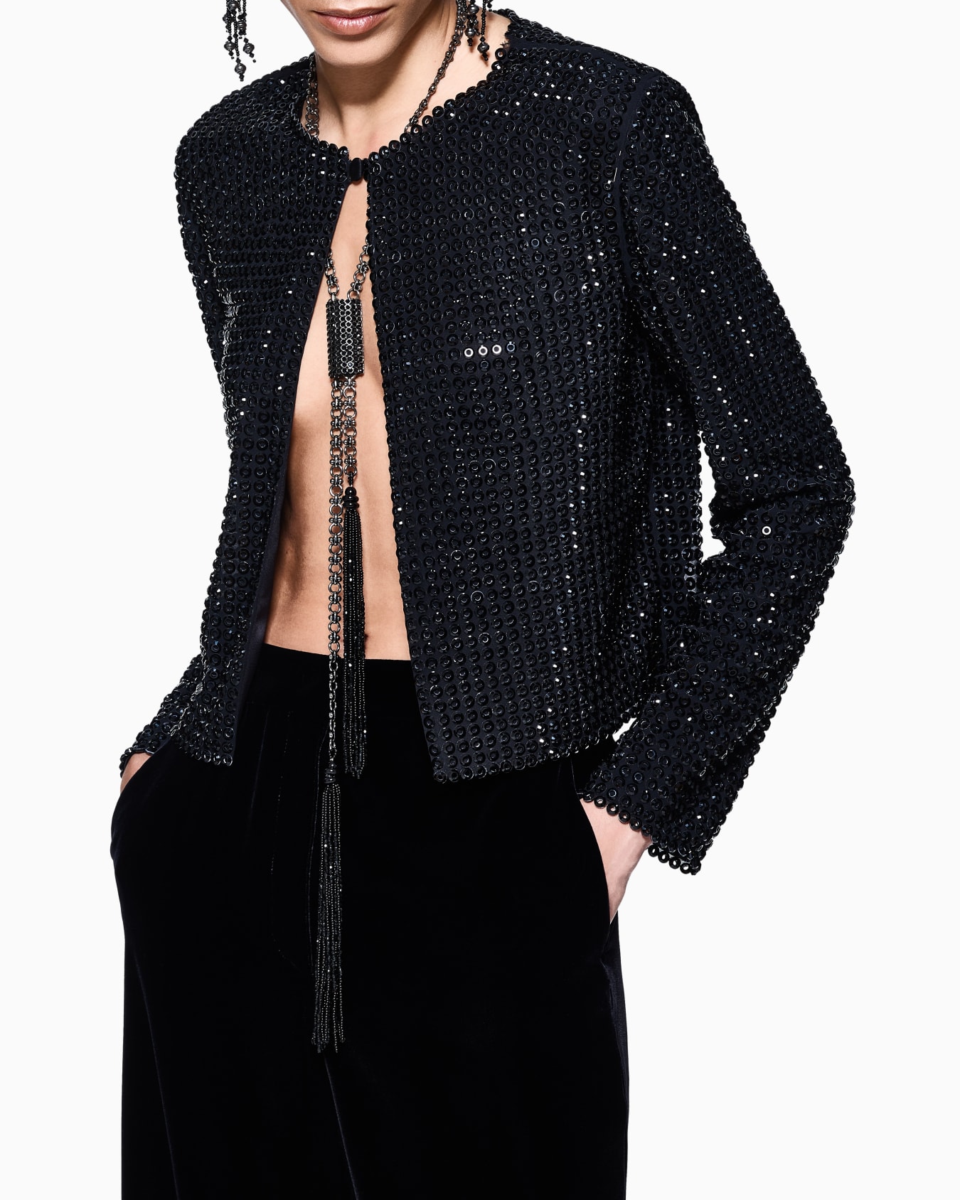 Wide-leg velvet trousers Slide 4