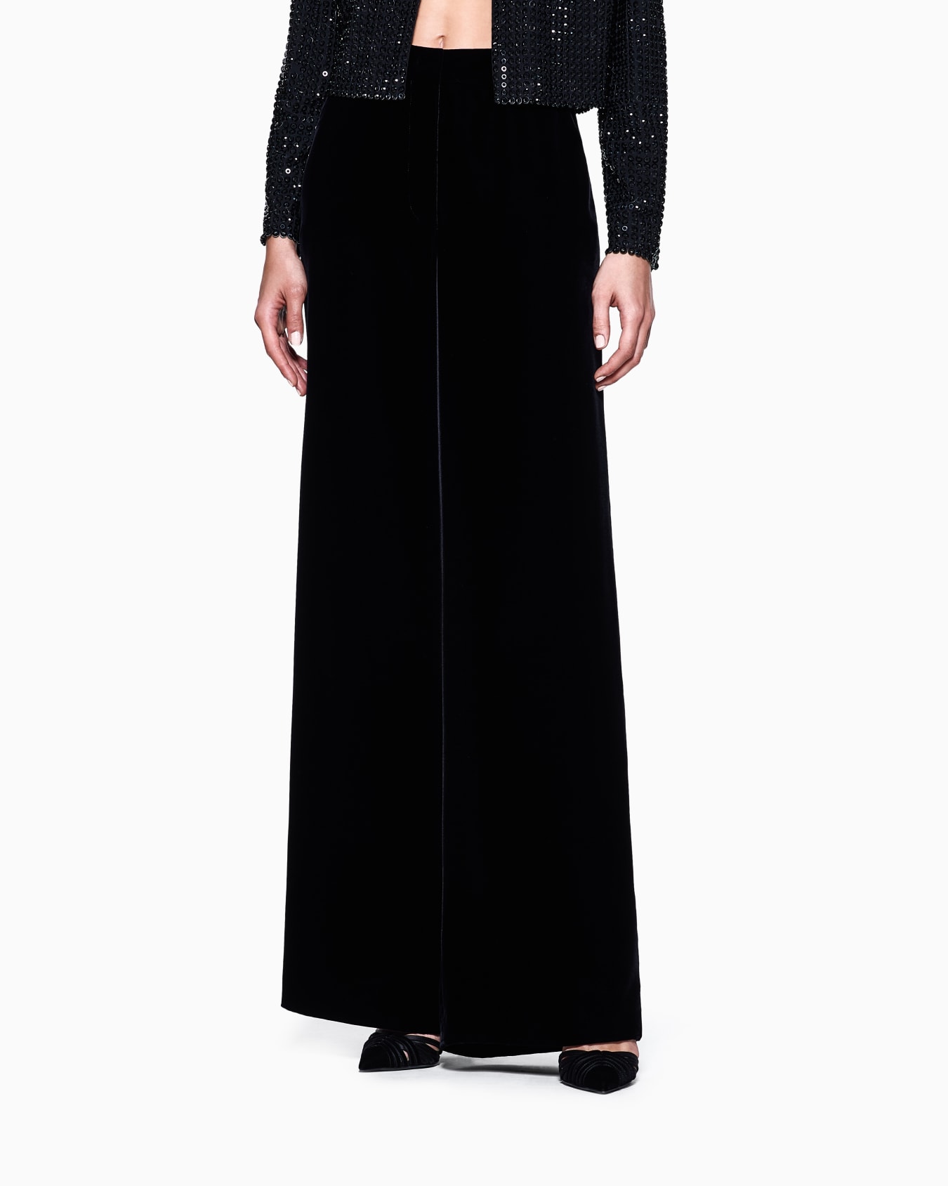Wide-leg velvet trousers Slide 3