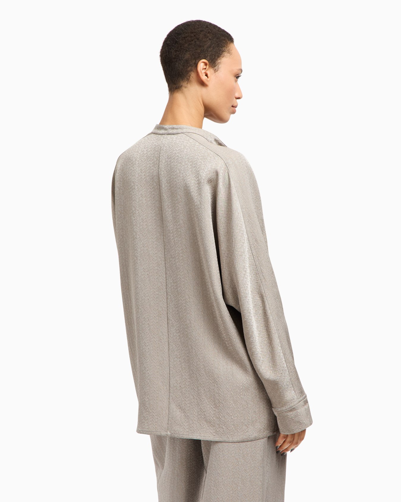 Chaqueta camisera en tejido jacquard de viscosa, lana y seda Diapositiva 3