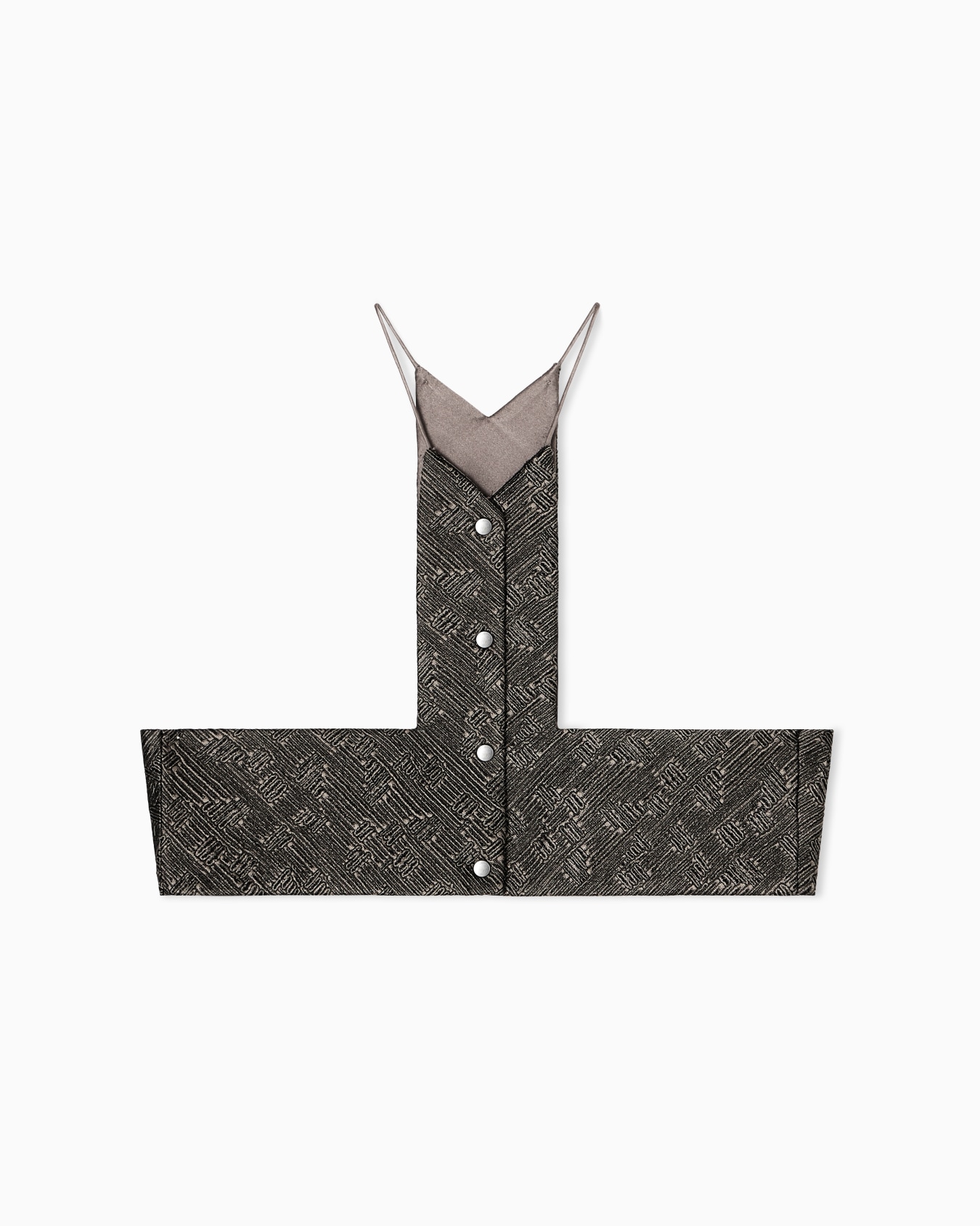 Jacquard silk and wool micro top Slide 0