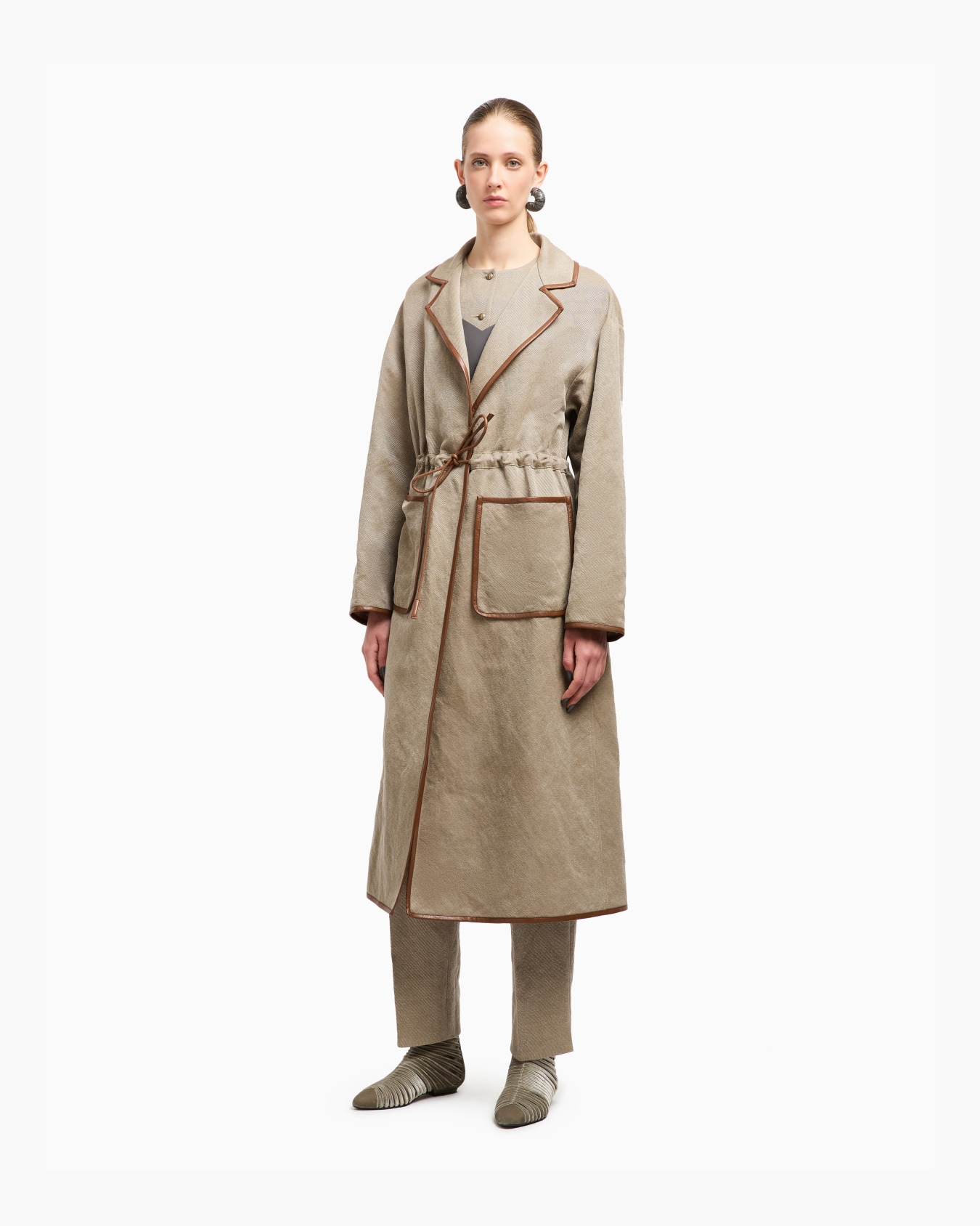 Gilet monopetto in canapa, viscosa e cotone cavalry Slide 2