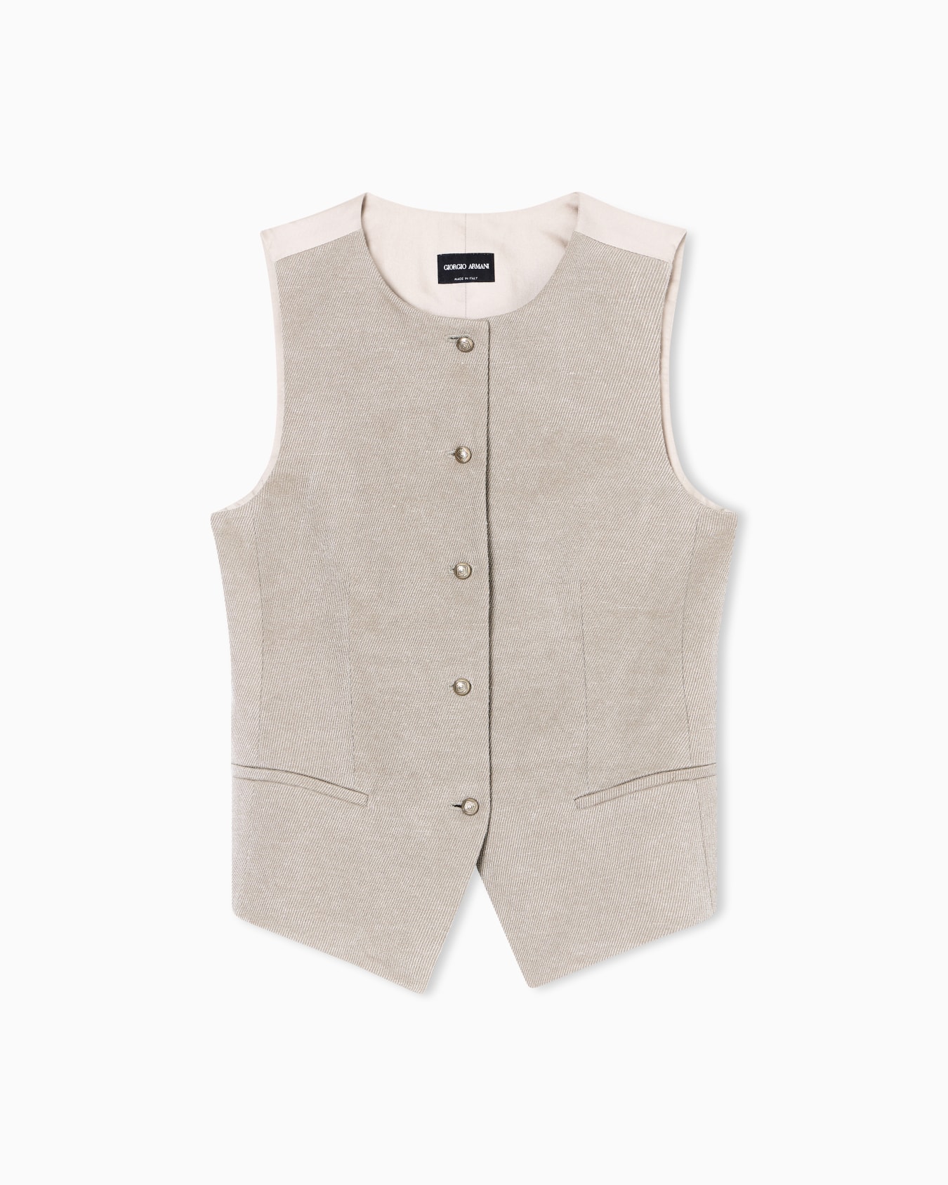 Gilet monopetto in canapa, viscosa e cotone cavalry Slide 0