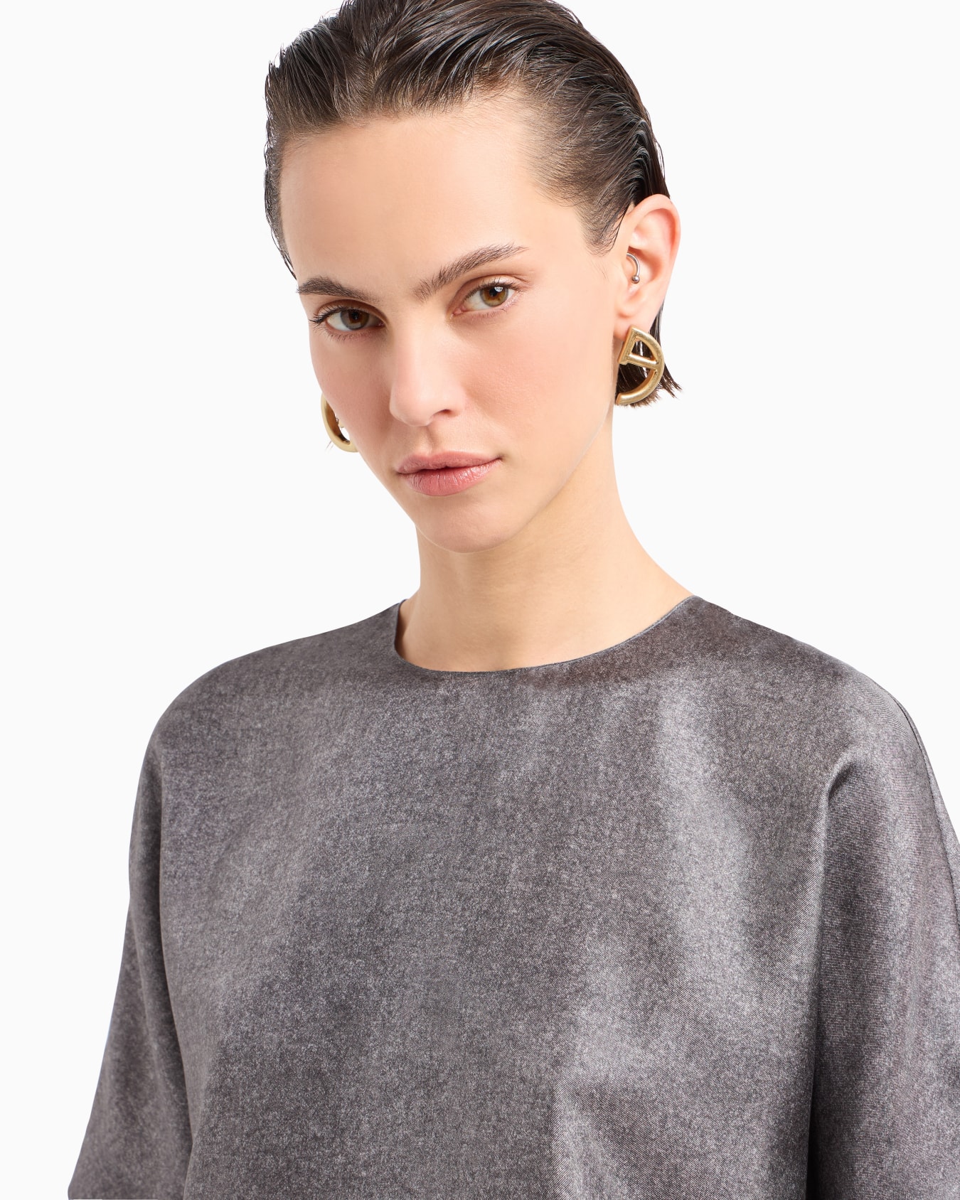 Printed silk twill blouse Diapositiva 4