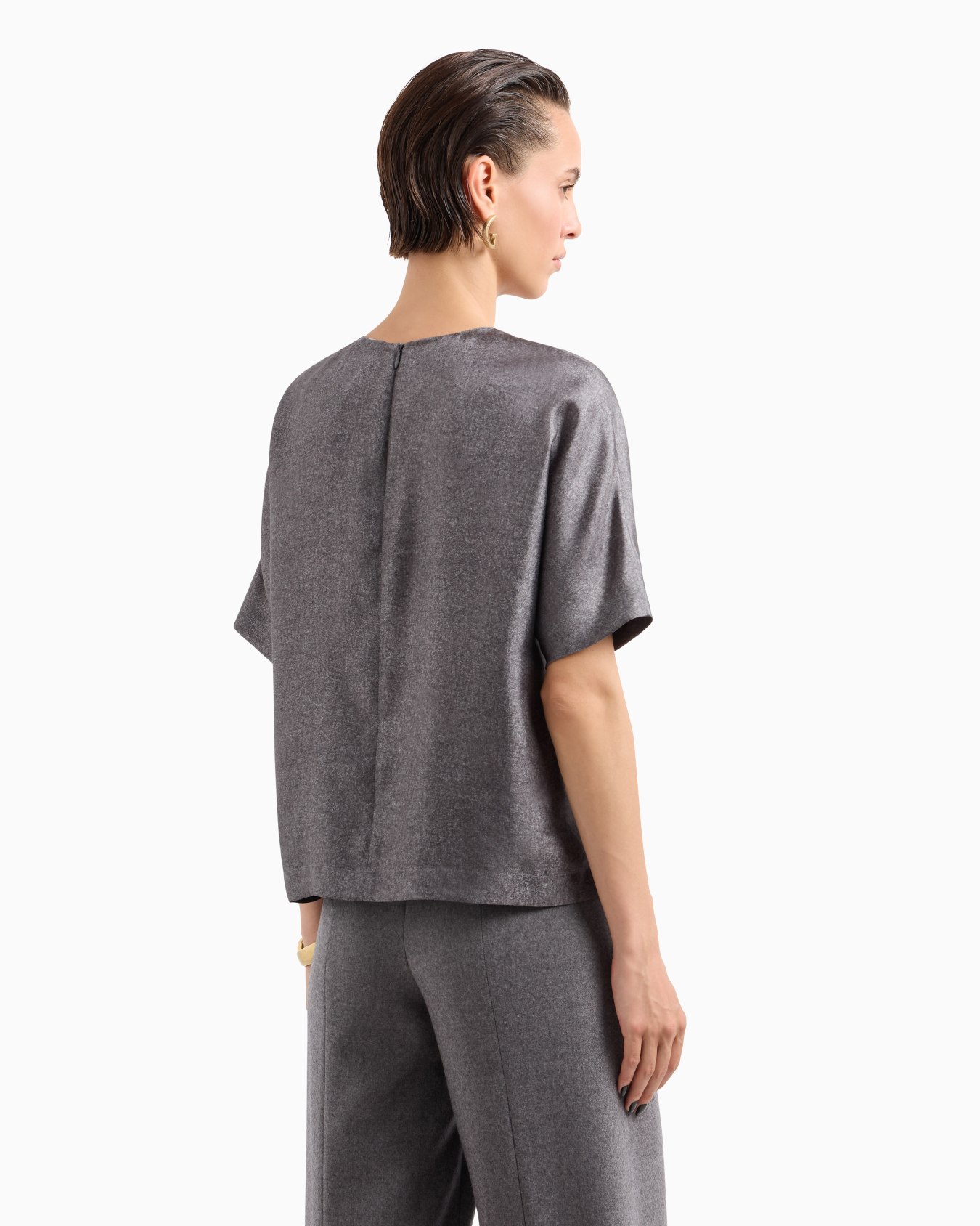 Printed silk twill blouse Diapositiva 2
