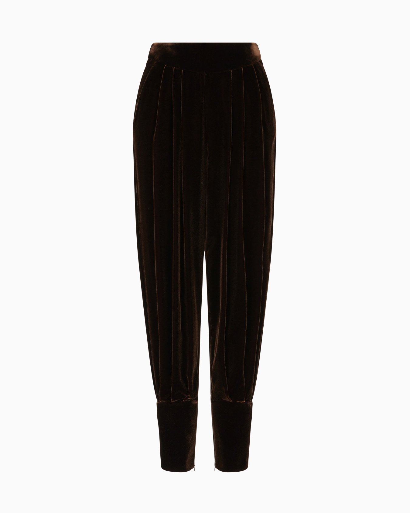 Velvet trousers with darts Slide 0