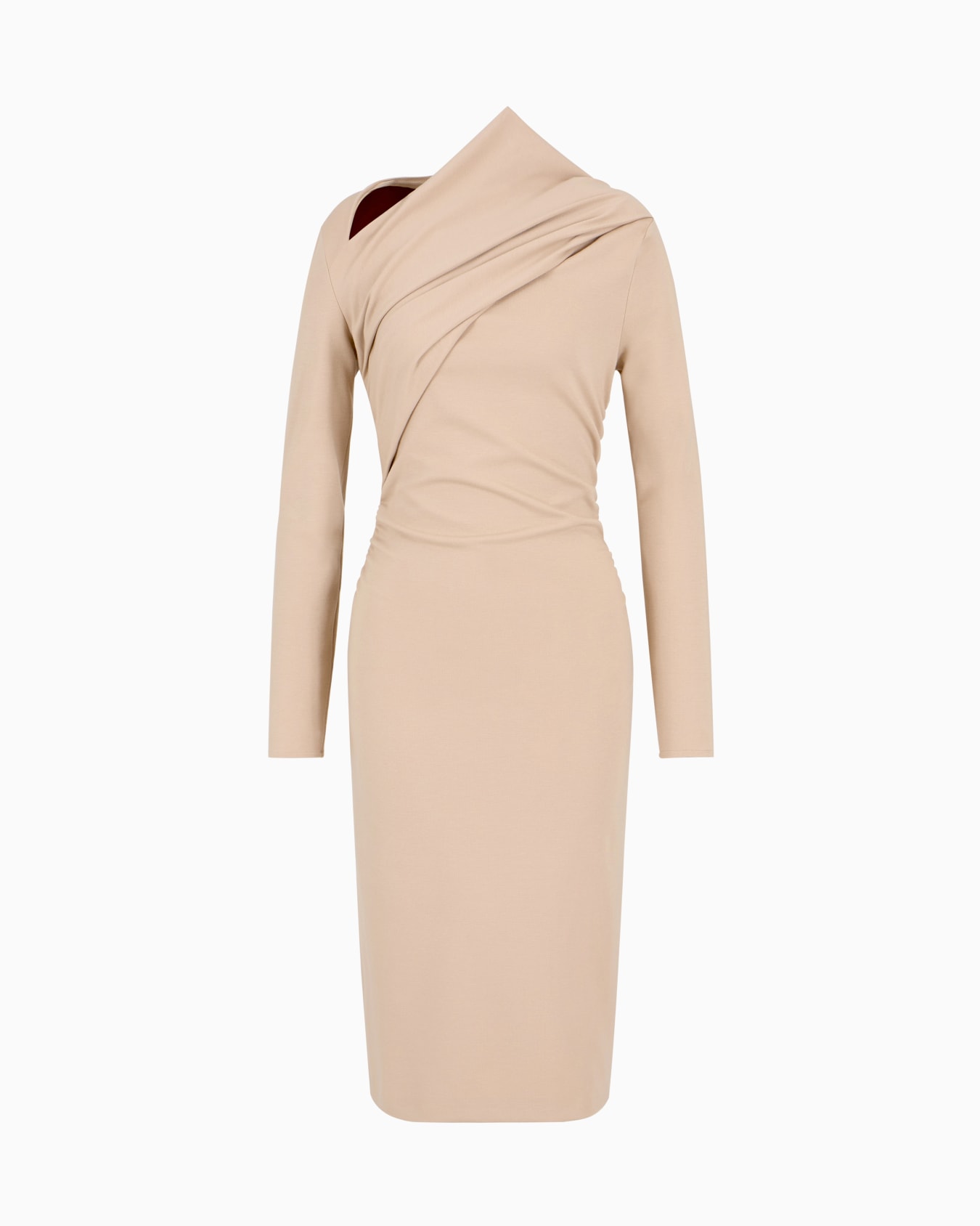 Viscose-blend Milano-stitch midi dress Slide 0