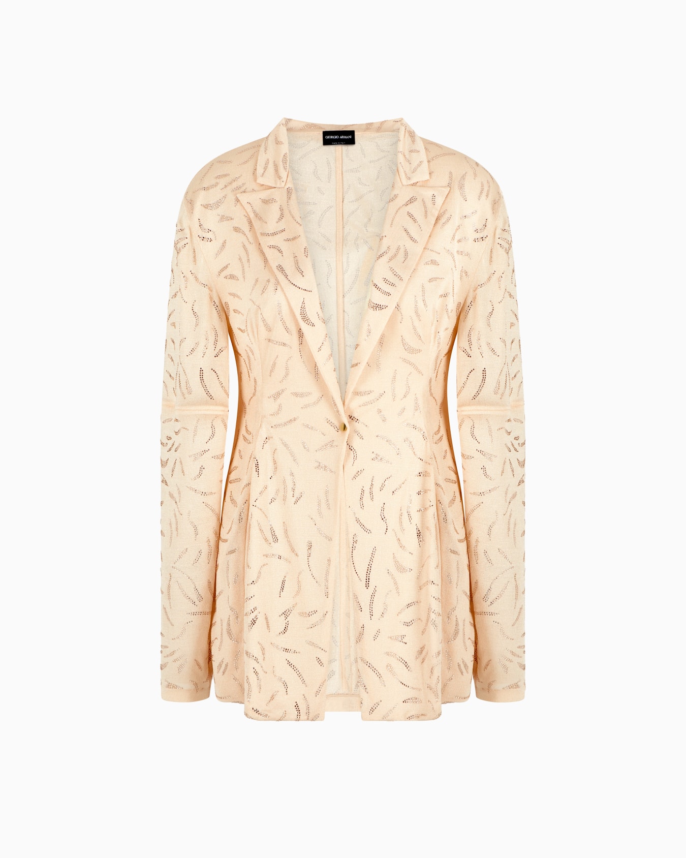 シングルブレストジャケット ビスコースジャージー ラインストーン刺繍 スライドする 0