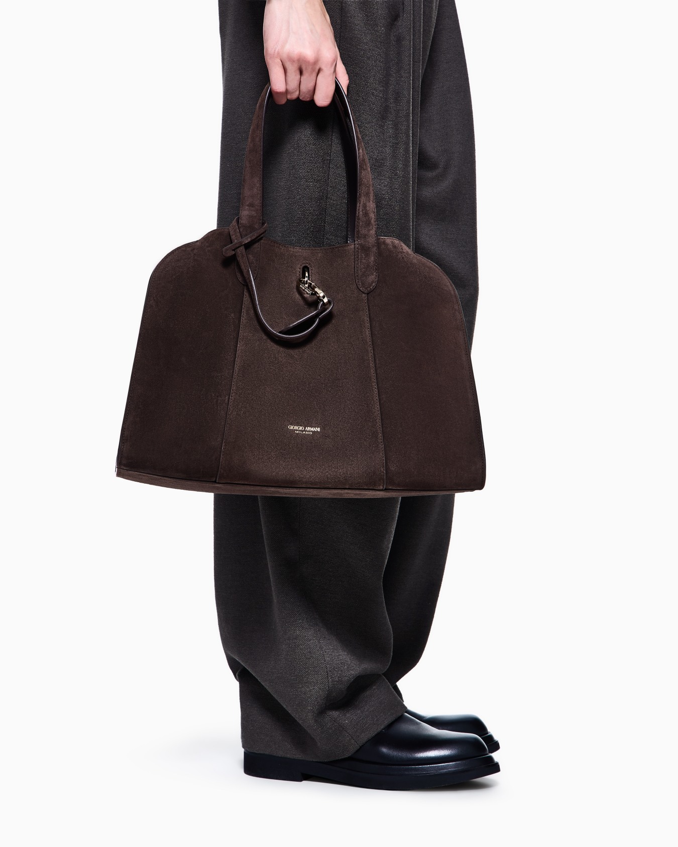 Large suede tote bag Slide 5