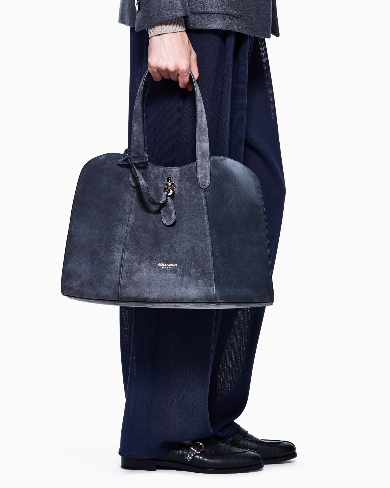 Large suede tote bag Slide 5