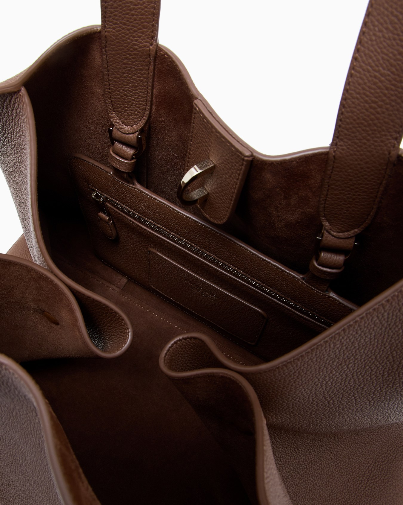 Large pebbled leather tote bag Slide 3