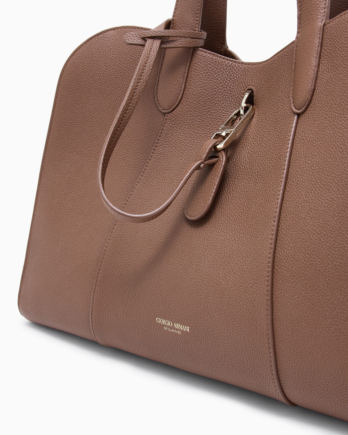 Large pebbled leather tote bag Slide 4