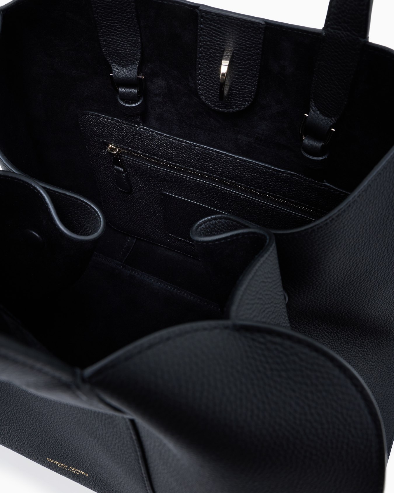 Large pebbled leather tote bag Slide 3