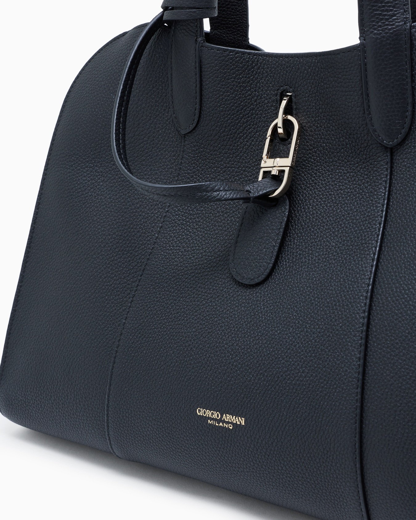 Large pebbled leather tote bag Slide 4