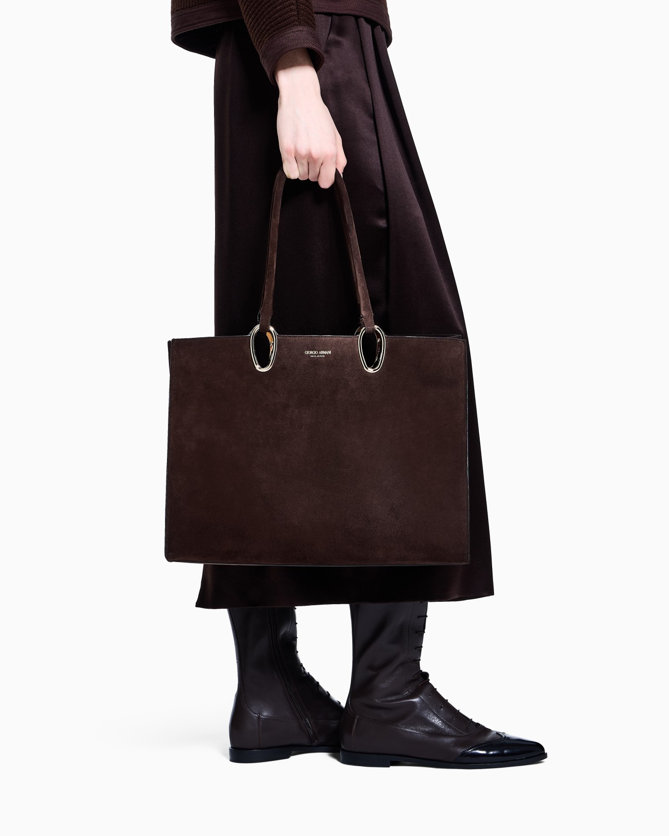 Medium suede shopper bag Slide 5