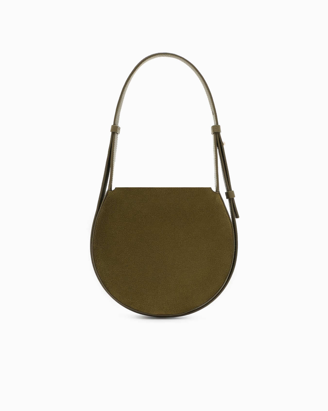 Borsa a spalla piccola in suede e pelle di vitello granato Slide 2