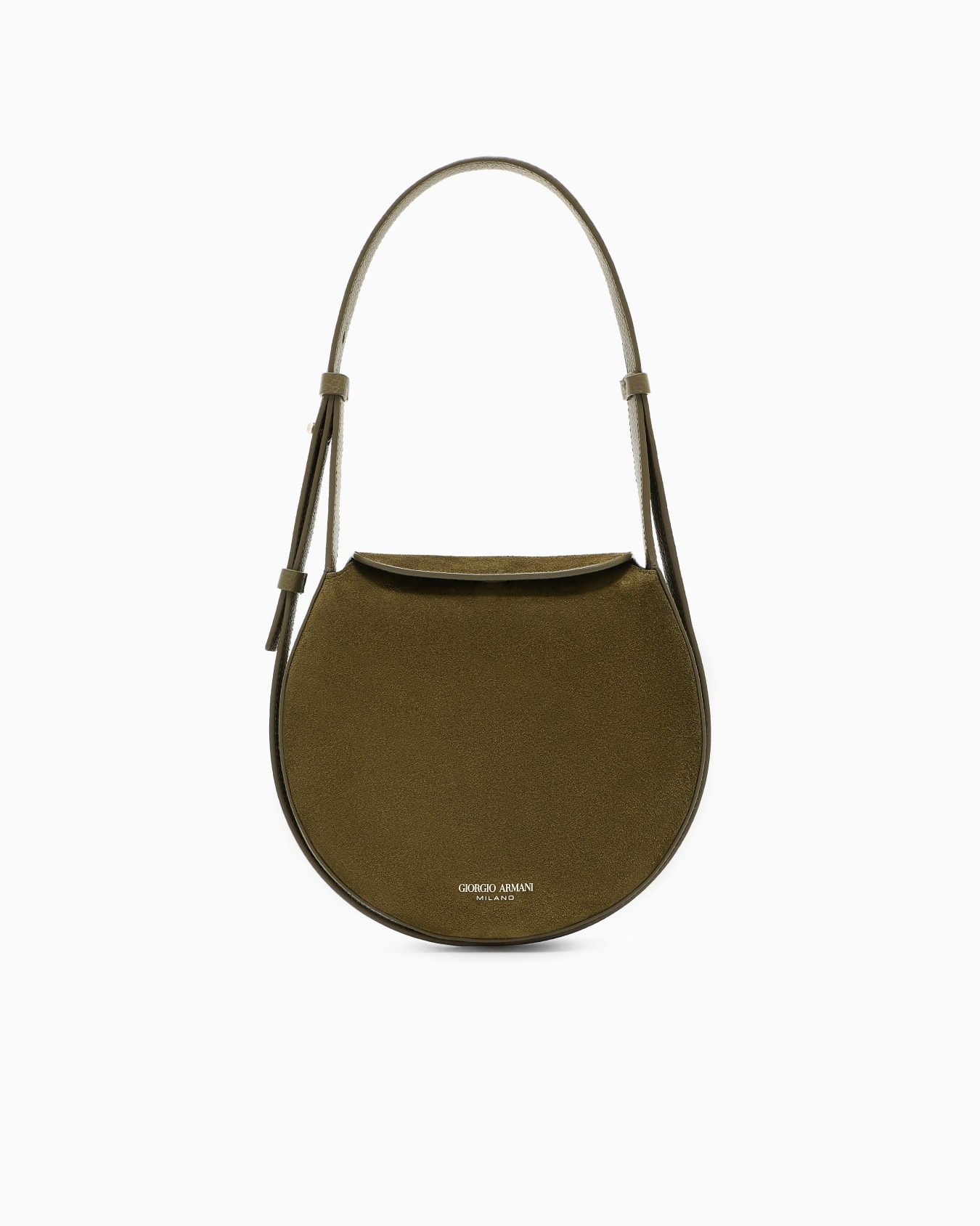 Borsa a spalla piccola in suede e pelle di vitello granato Slide 0