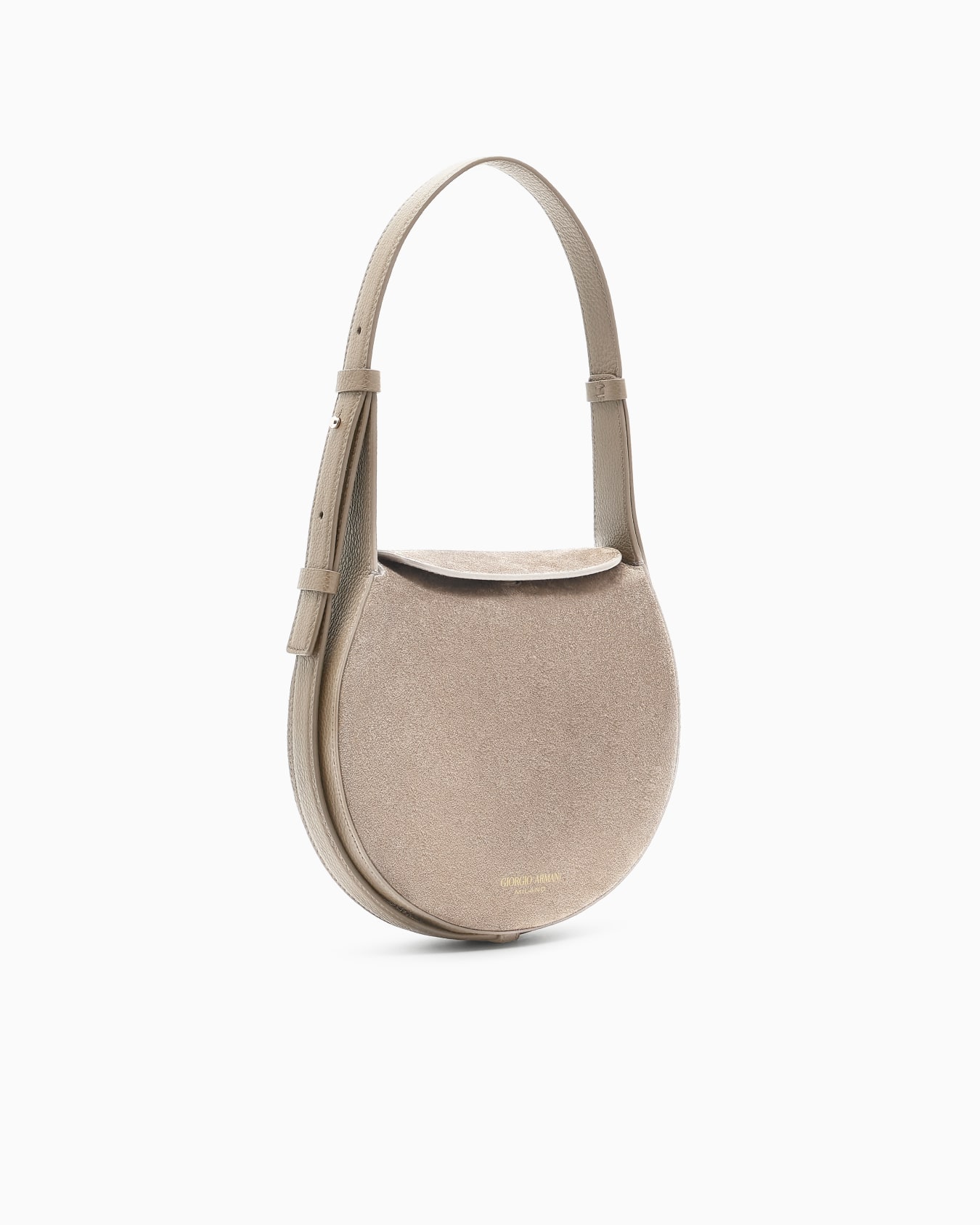 Large shoulder bag in suede and pebbled calfskin Slide 1