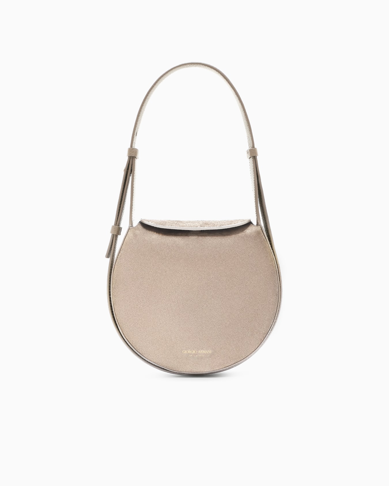 Large shoulder bag in suede and pebbled calfskin Slide 0