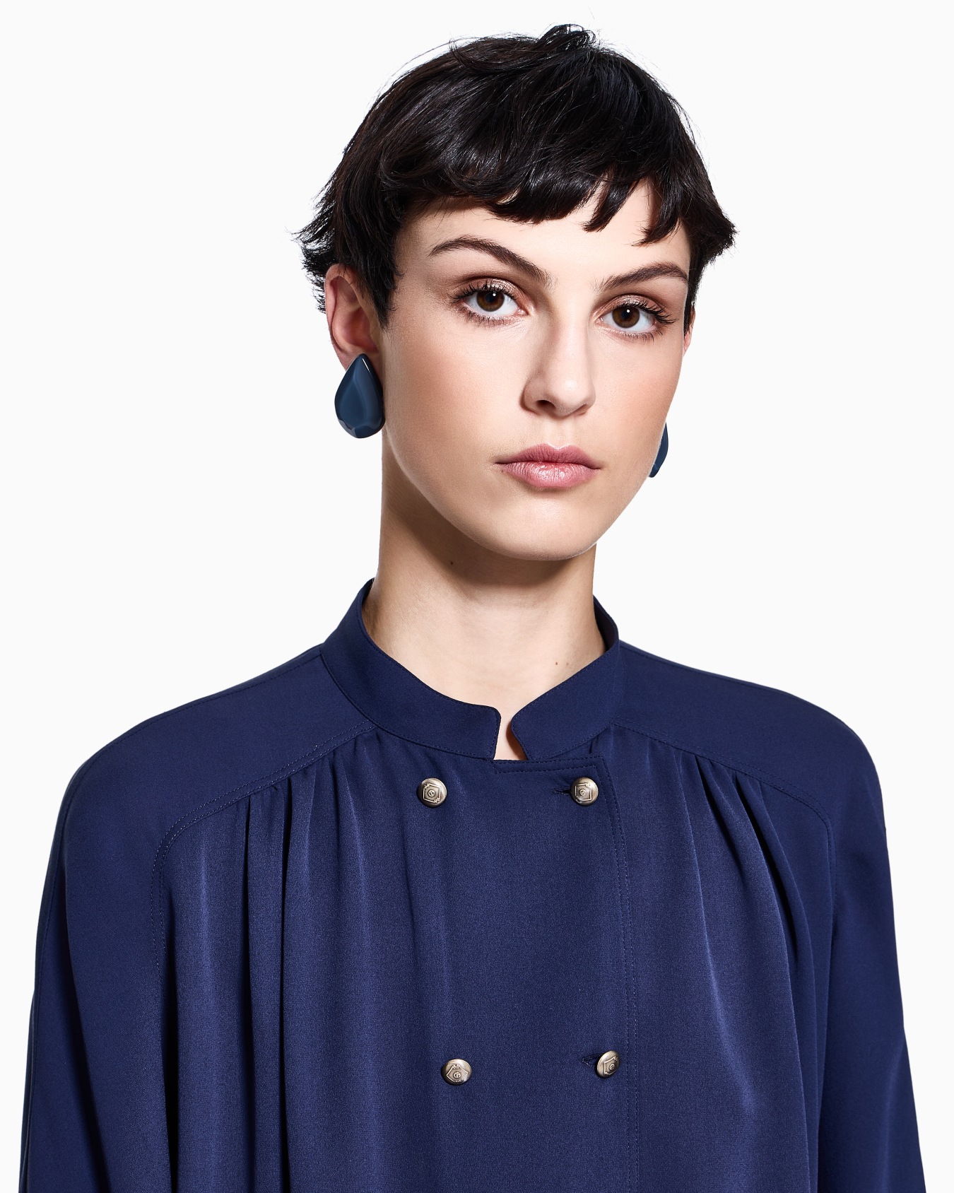 Camisa de georgette triple de seda de la colección Denim Diapositiva 4