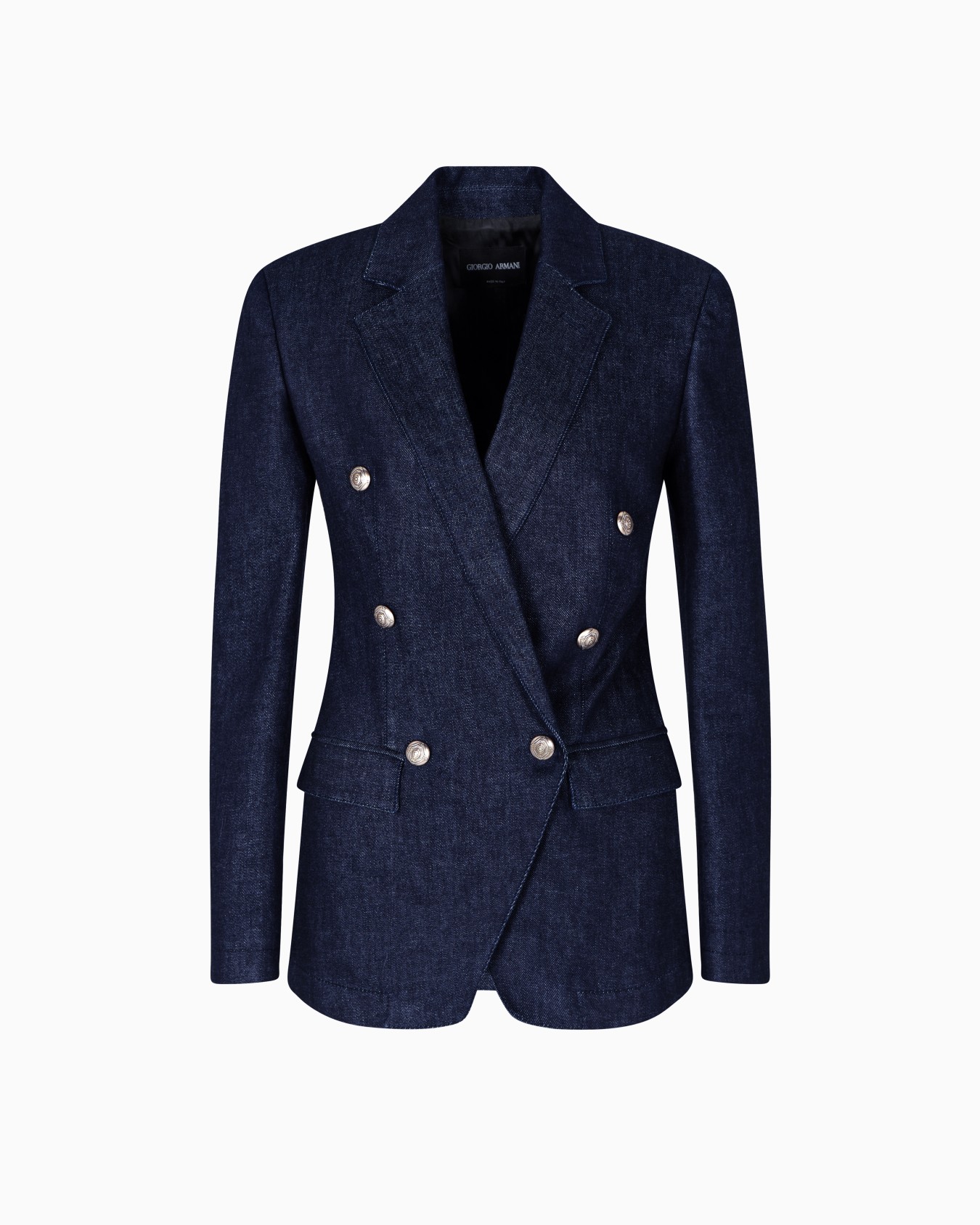 Denim Collection double-breasted jacket in stretch denim Slide 0