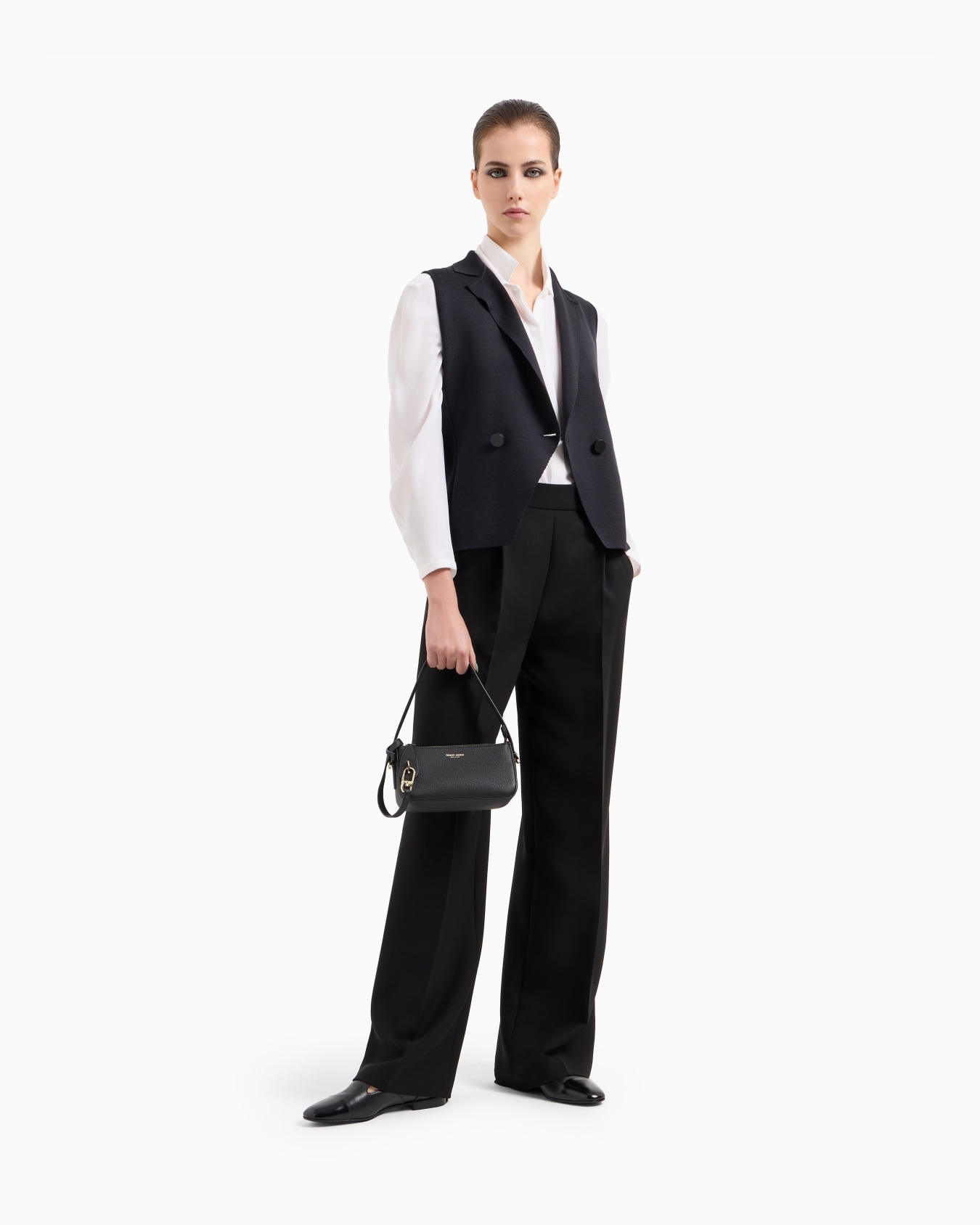 Silk knit double-breasted gilet Slide 2