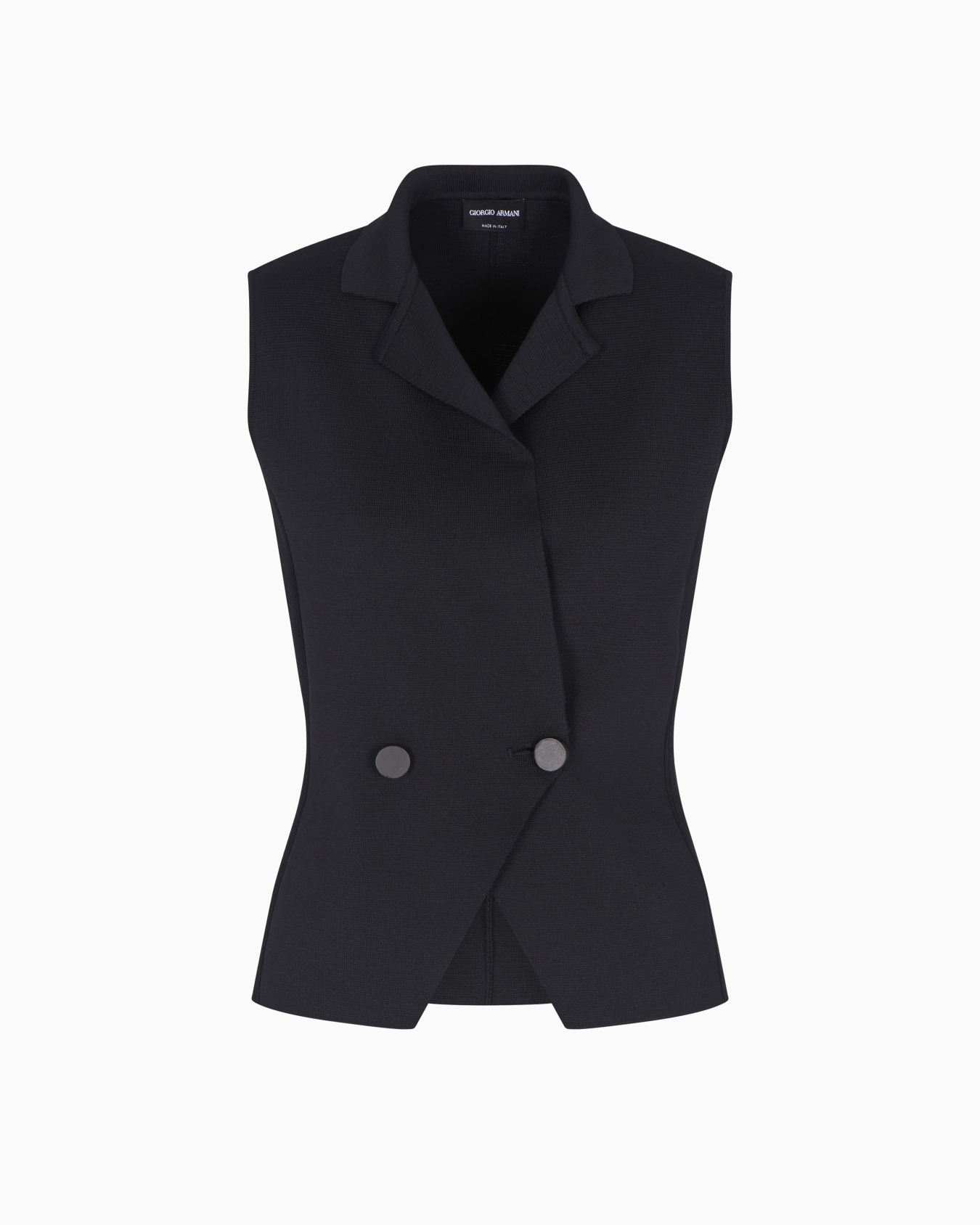 Silk knit double-breasted gilet Slide 0