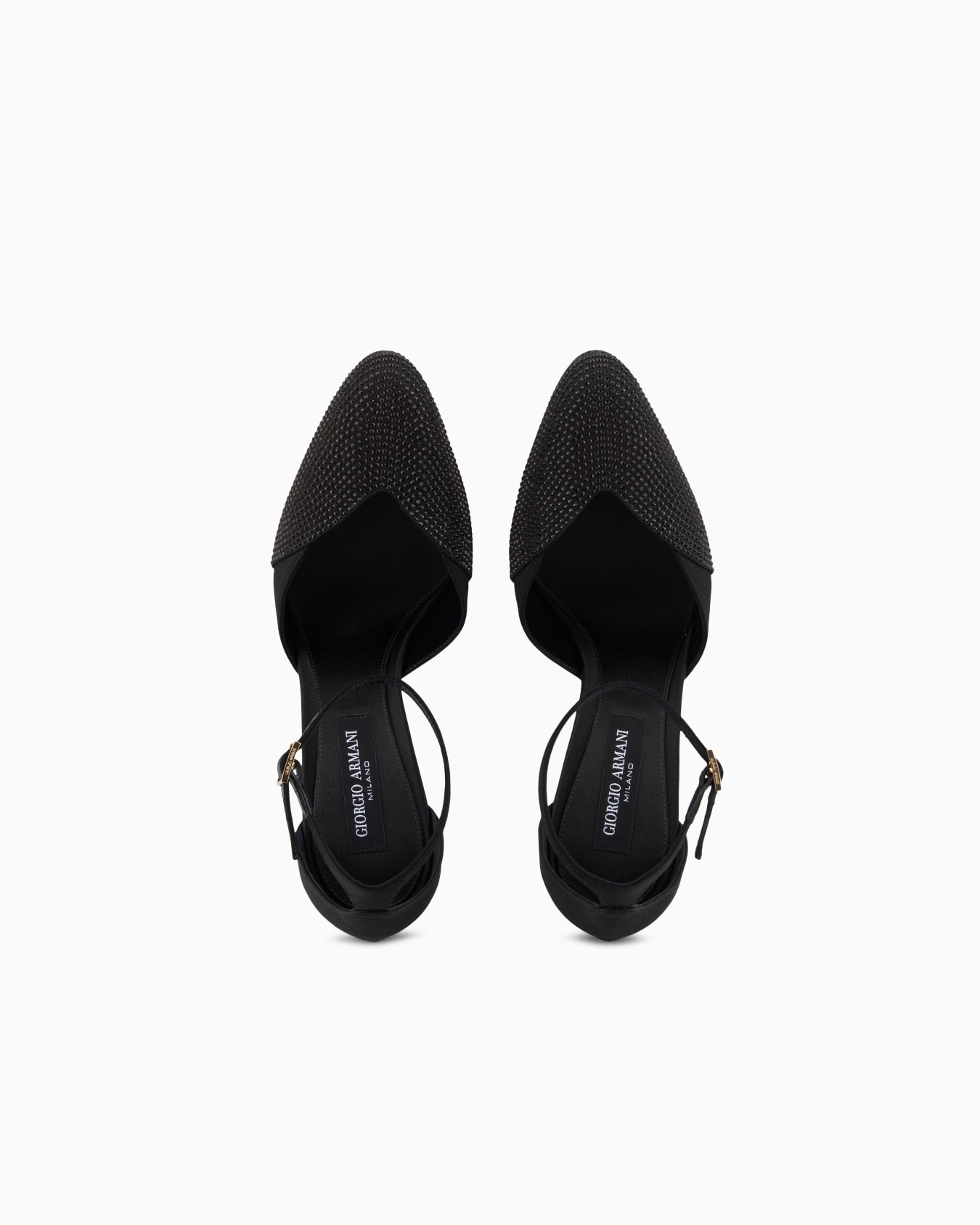 Satin and rhinestone ankle-strap pumps Slide 3