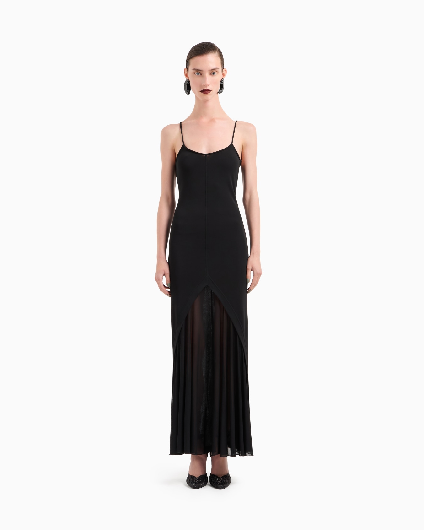 Viscose jersey interlock long dress Slide 4