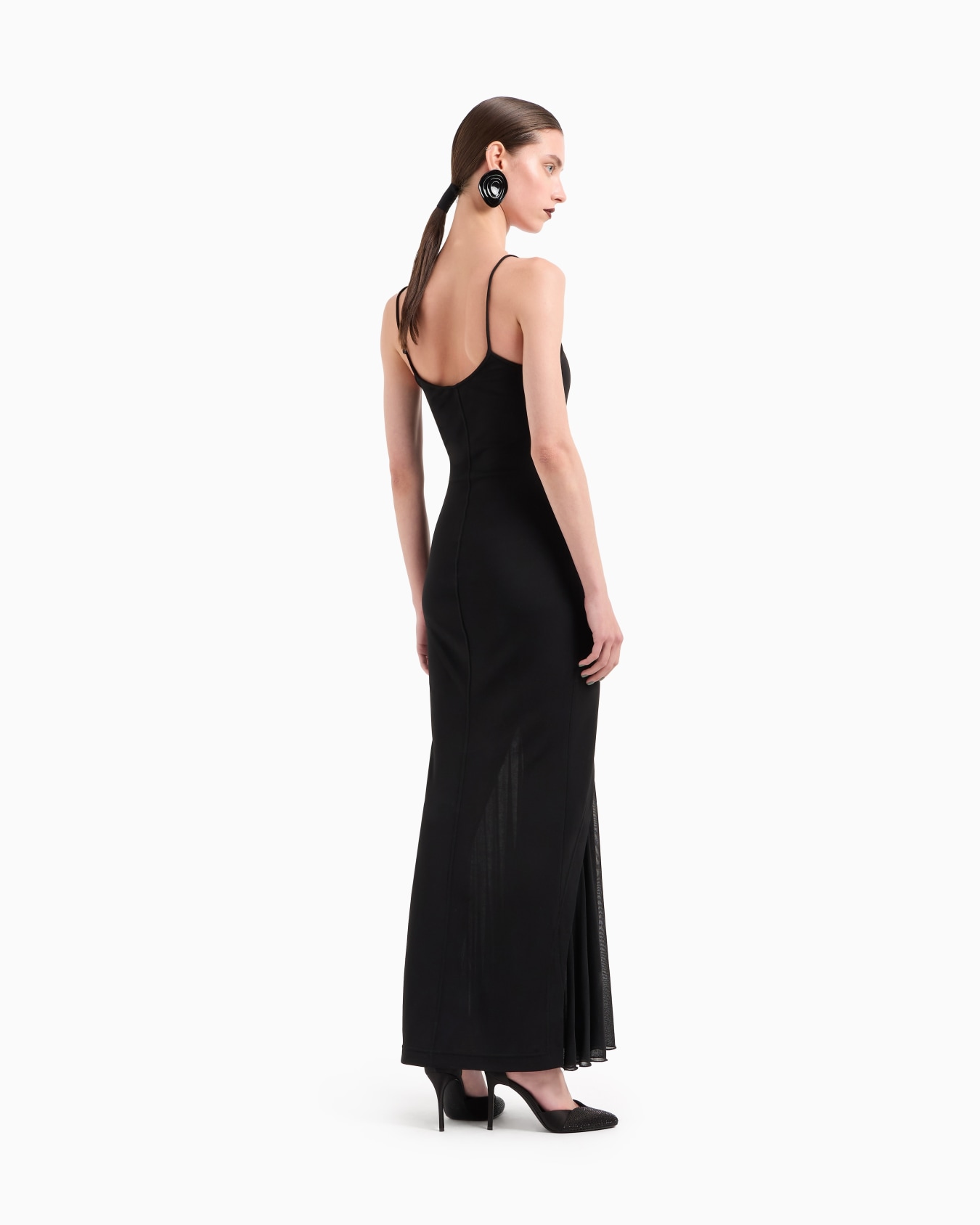 Viscose jersey interlock long dress Slide 3