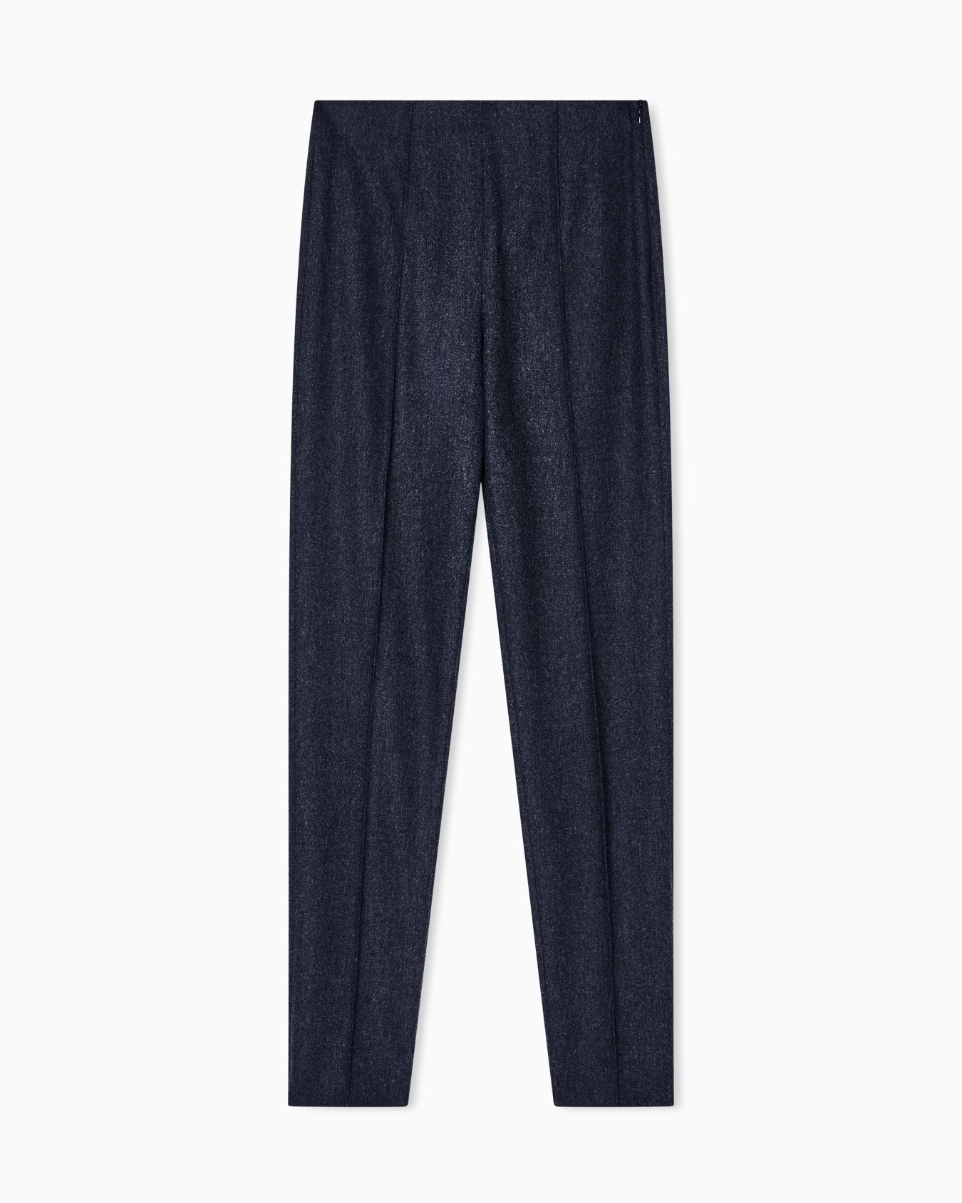 Straight trousers in wool-and-cashmere flannel Slide 0
