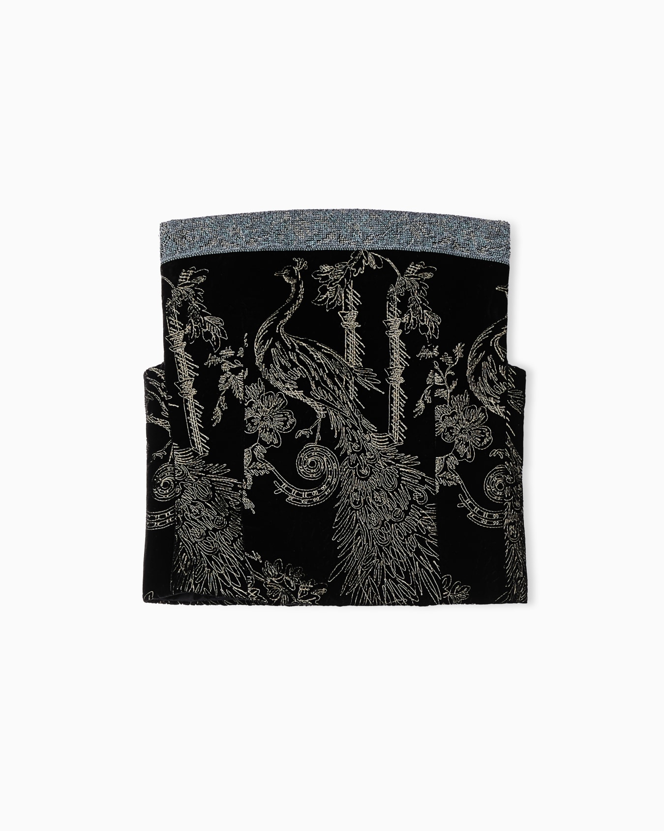 Embroidered velvet bustier top Slide 0