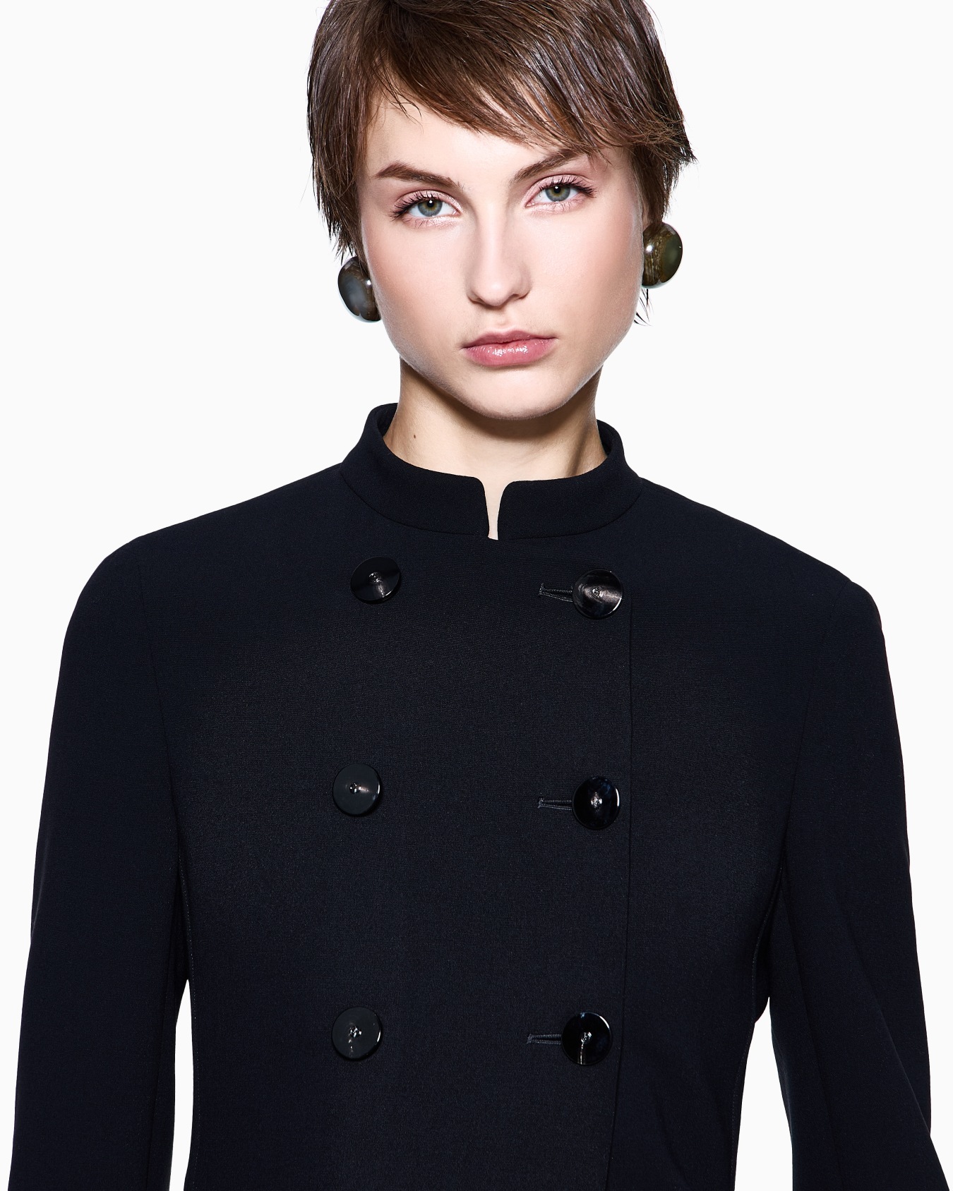 Double-breasted jacket in stretch virgin wool Slide 4