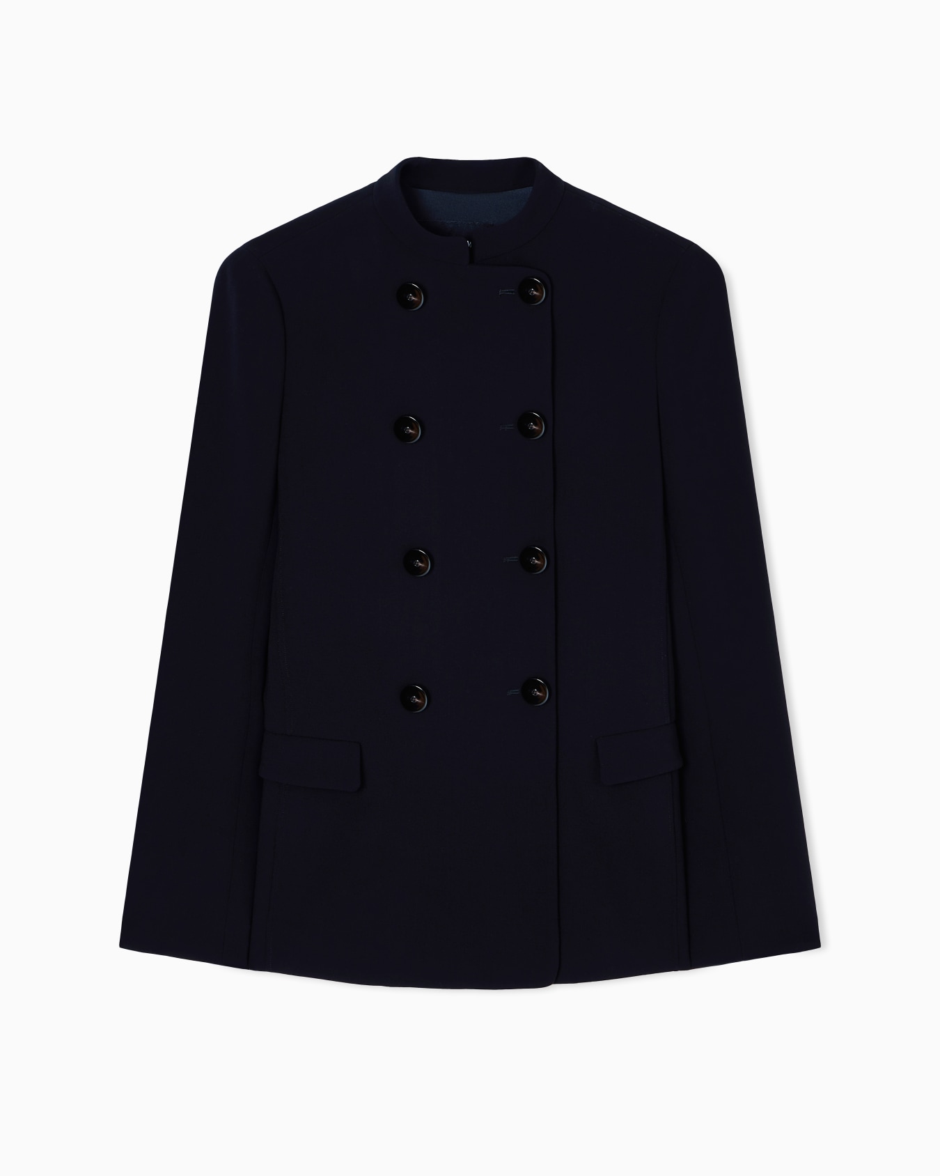 Double-breasted jacket in stretch virgin wool Slide 0