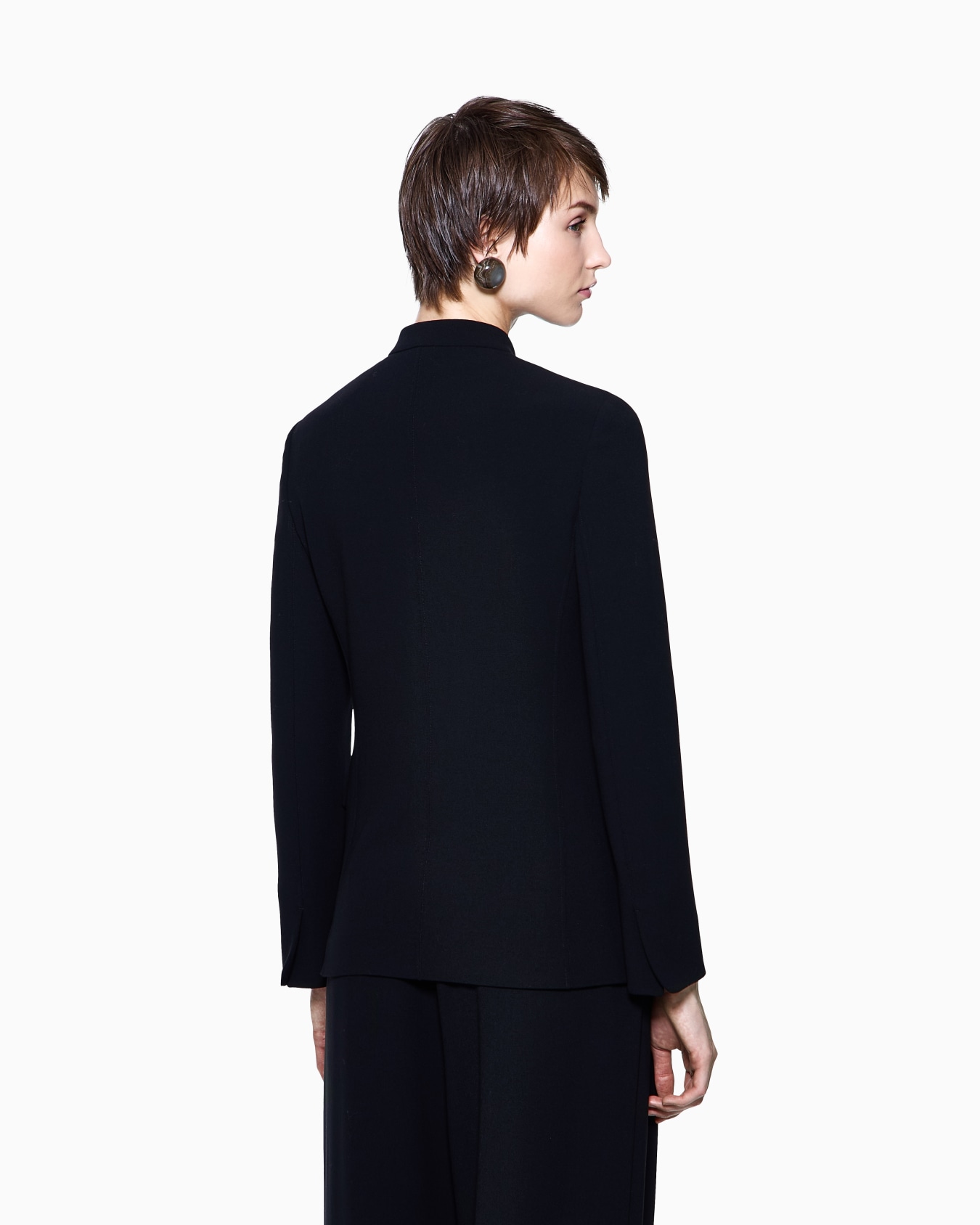 Double-breasted jacket in stretch virgin wool Slide 2