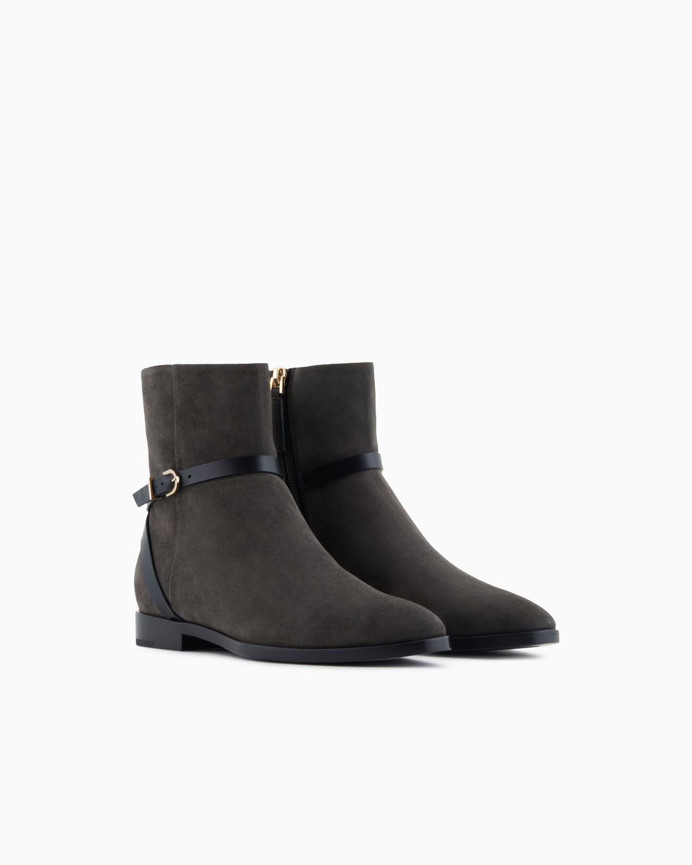Bottines en cuir suédé et cuir de veau Diapositive 1